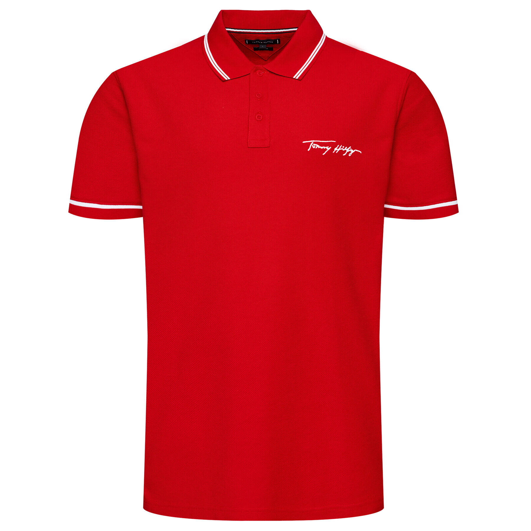 Tommy Hilfiger Polokošeľa Signature MW0MW17806 Červená Casual Fit - Pepit.sk