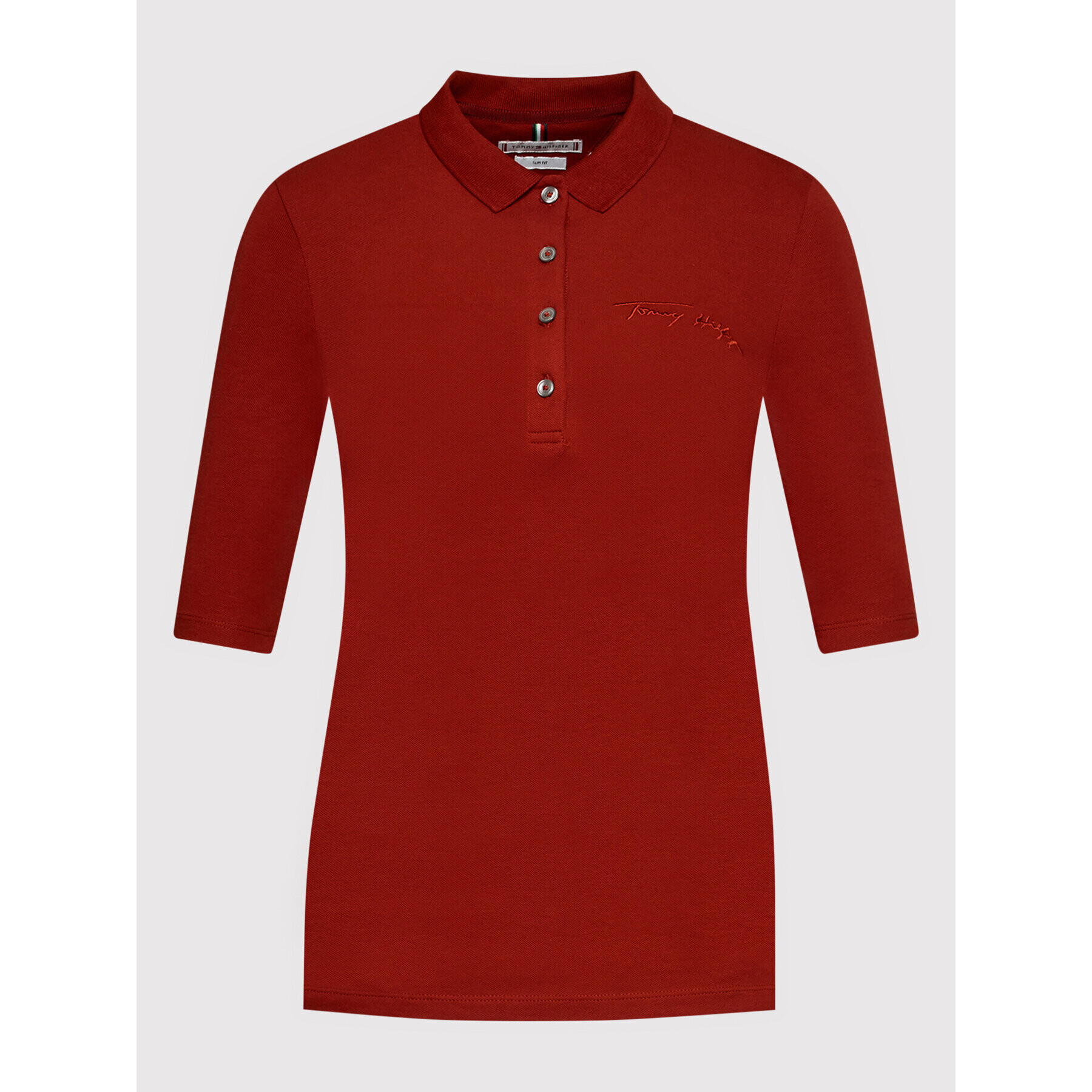 Tommy Hilfiger Polokošeľa Signature WW0WW31777 Červená Slim Fit - Pepit.sk