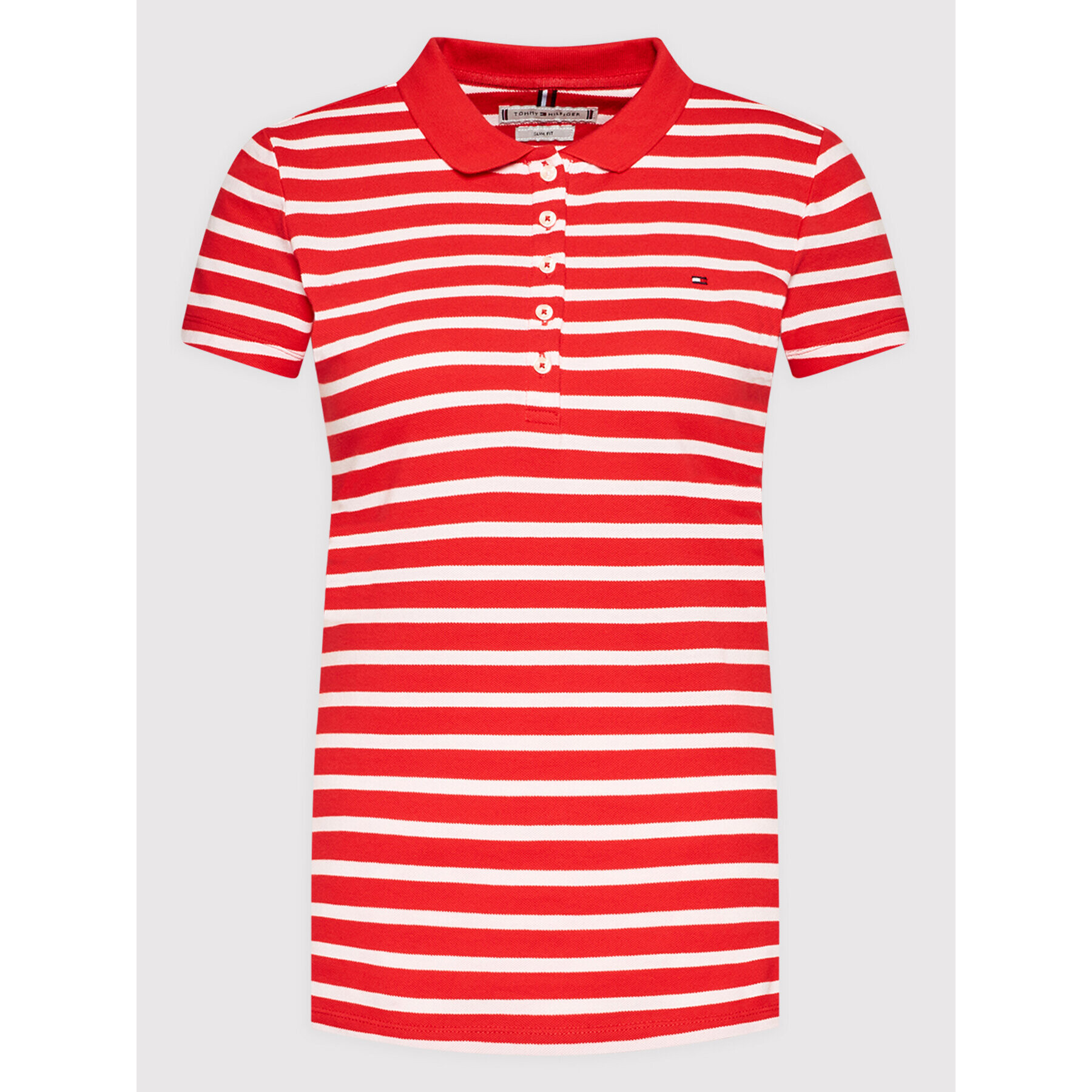 Tommy Hilfiger Polokošeľa Sleeve WW0WW27151 Červená Slim Fit - Pepit.sk