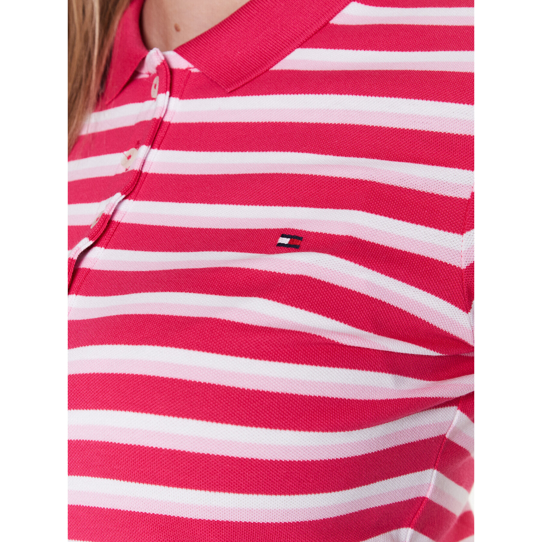 Tommy Hilfiger Polokošeľa Stripe WW0WW27151 Ružová Slim Fit - Pepit.sk