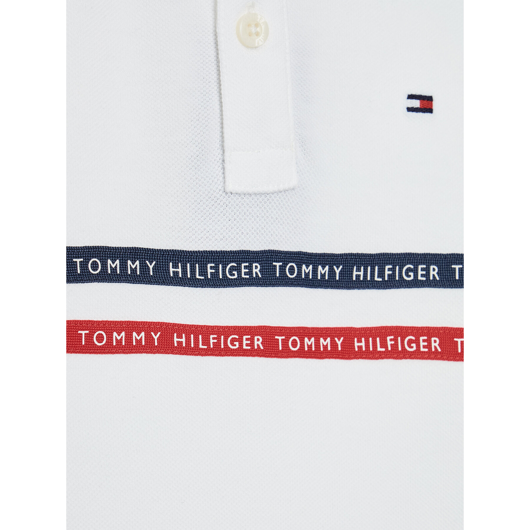 Tommy Hilfiger Polokošeľa Tape KB0KB07366 D Biela Regular Fit - Pepit.sk