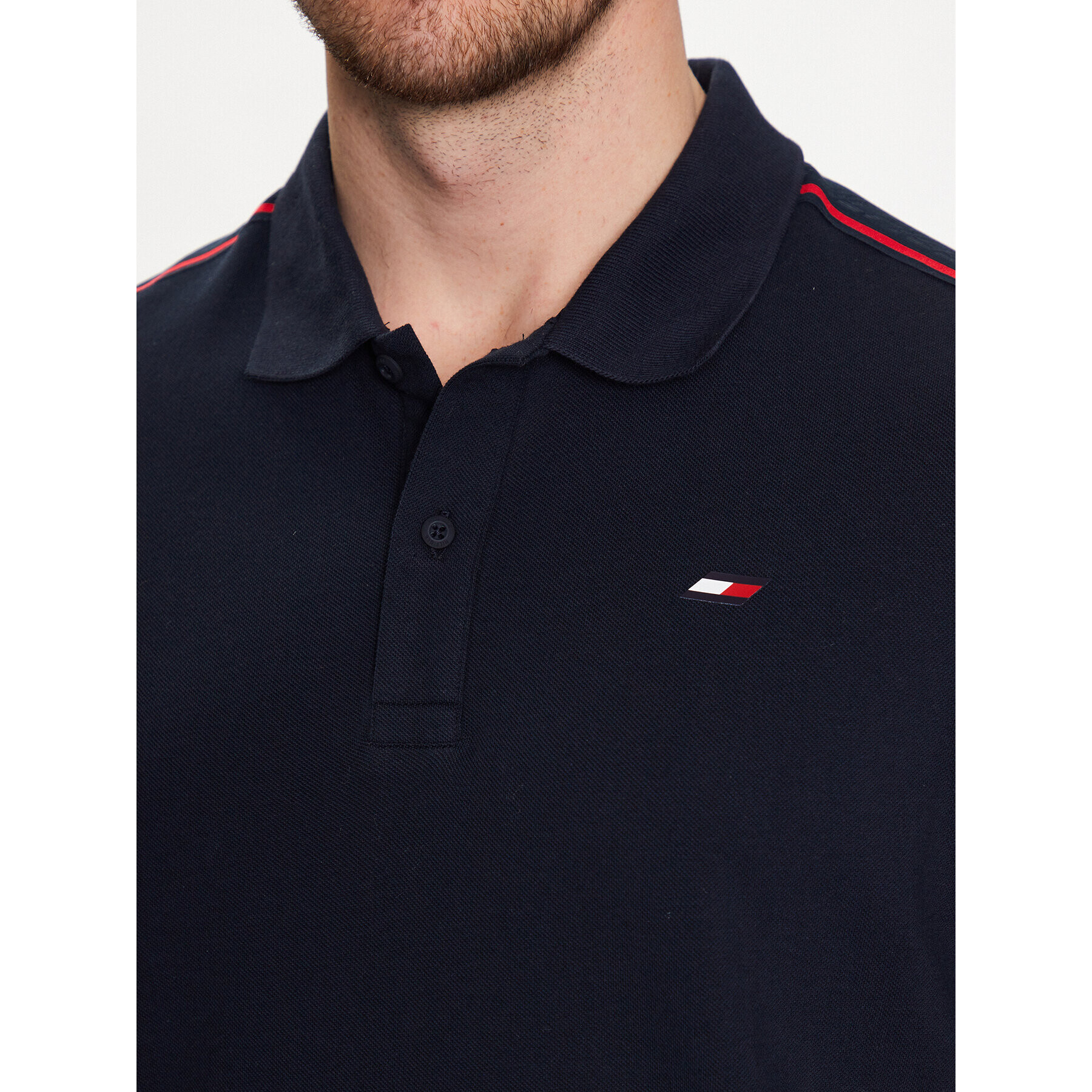 Tommy Hilfiger Polokošeľa Textured Tape MW0MW30713 Tmavomodrá Slim Fit - Pepit.sk