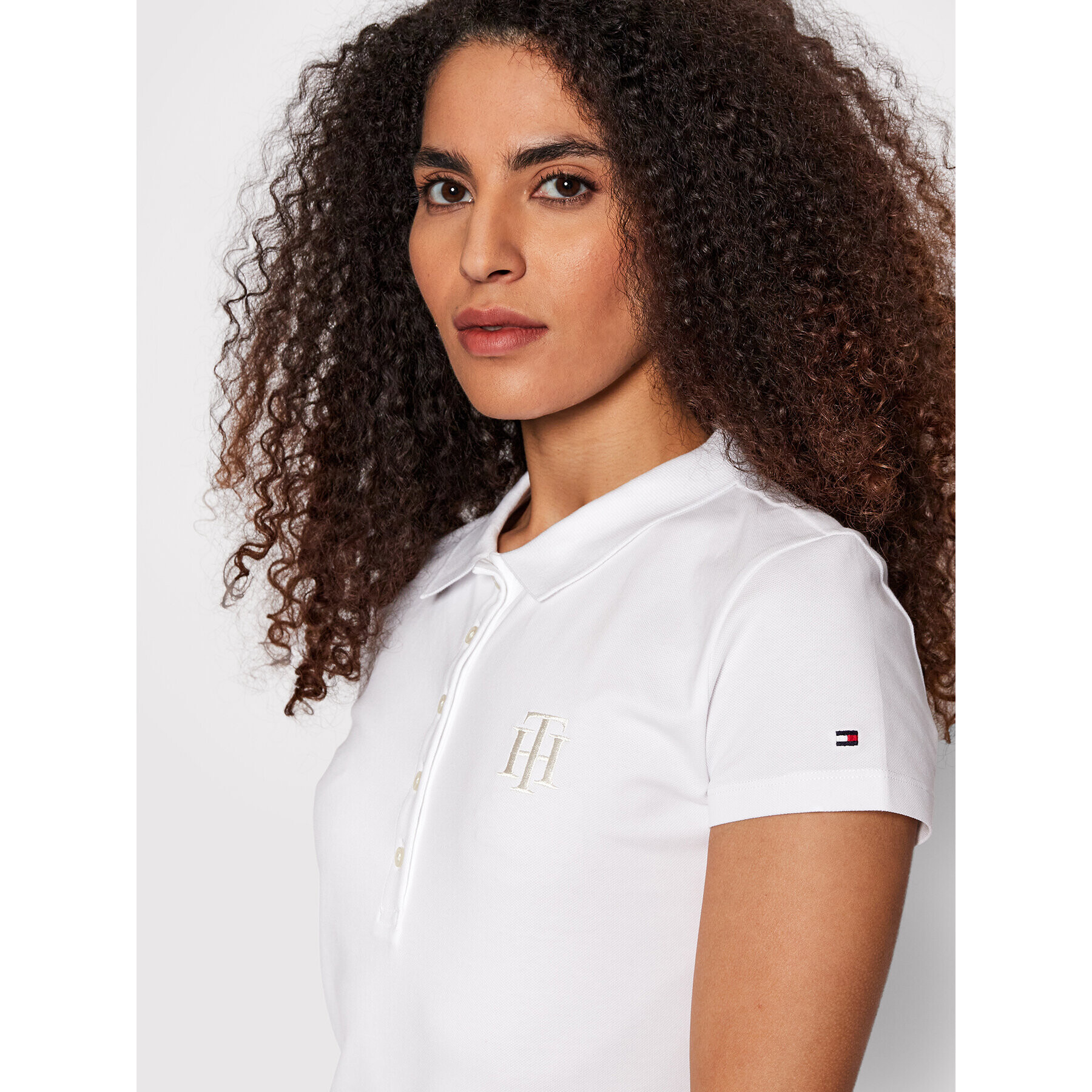 Tommy Hilfiger Polokošeľa Th WW0WW33015 Biela Slim Fit - Pepit.sk