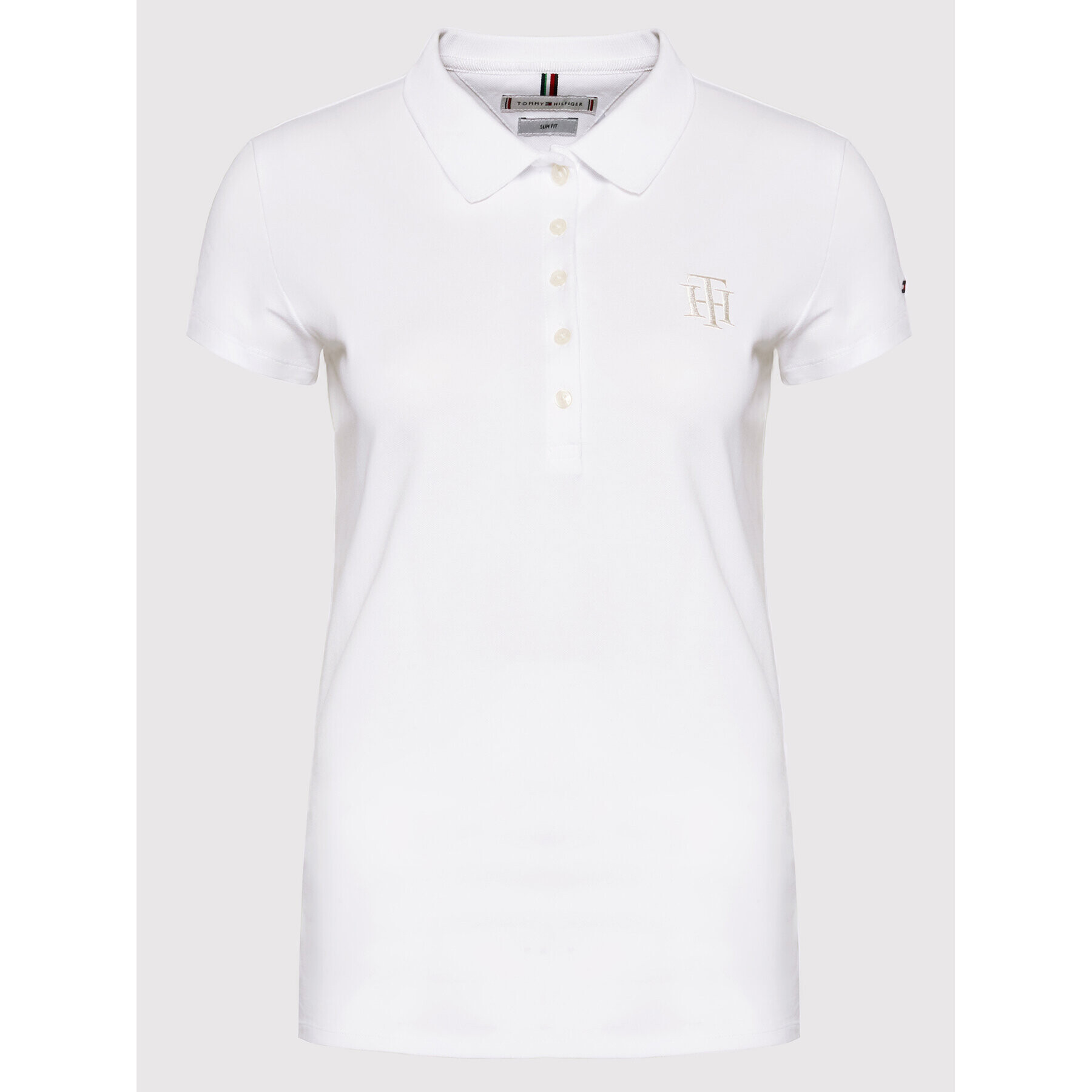 Tommy Hilfiger Polokošeľa Th WW0WW33015 Biela Slim Fit - Pepit.sk