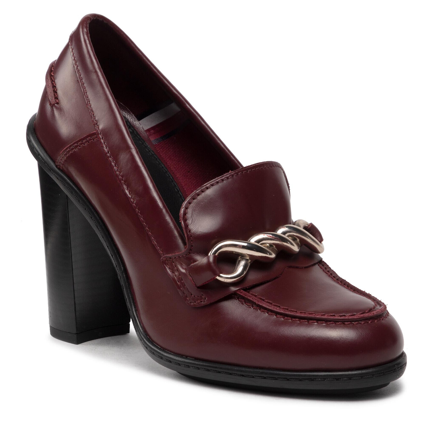 Tommy Hilfiger Poltopánky Twist High Heel Loafer FW0FW06692 Bordová - Pepit.sk