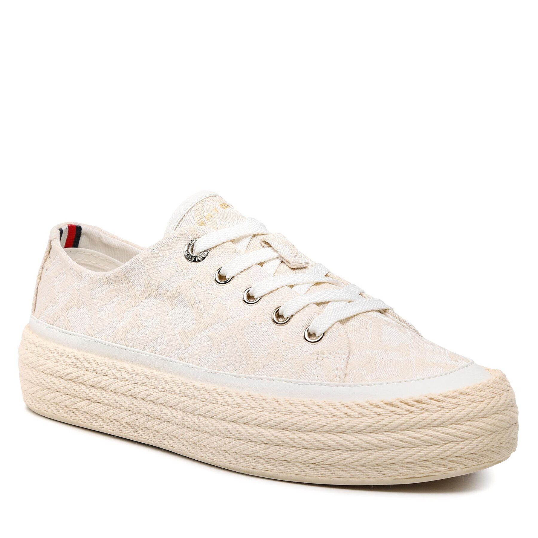 Tommy Hilfiger Poltopánky Vulc Rope Monogram White Denim FW0FW07254 Béžová - Pepit.sk