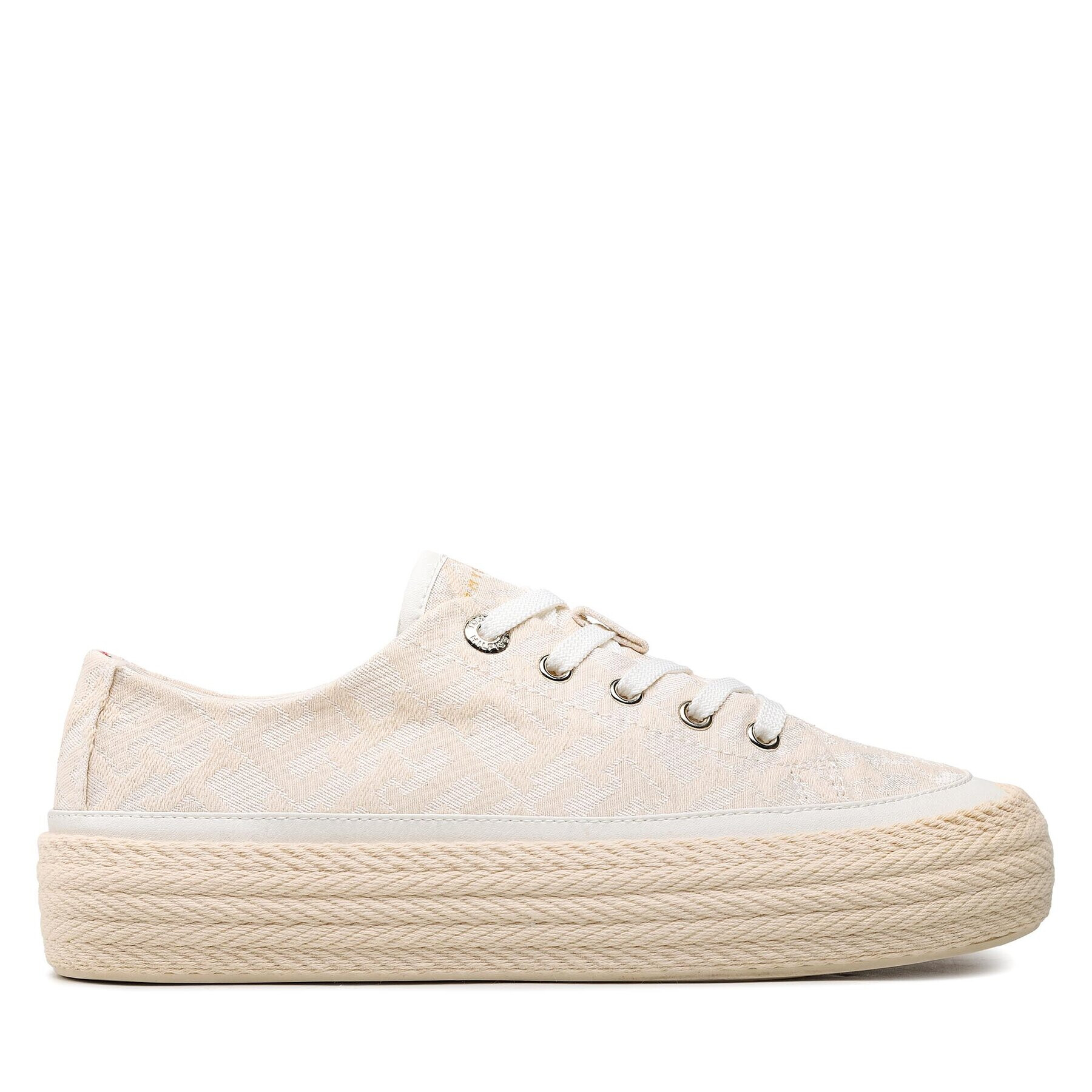 Tommy Hilfiger Poltopánky Vulc Rope Monogram White Denim FW0FW07254 Béžová - Pepit.sk