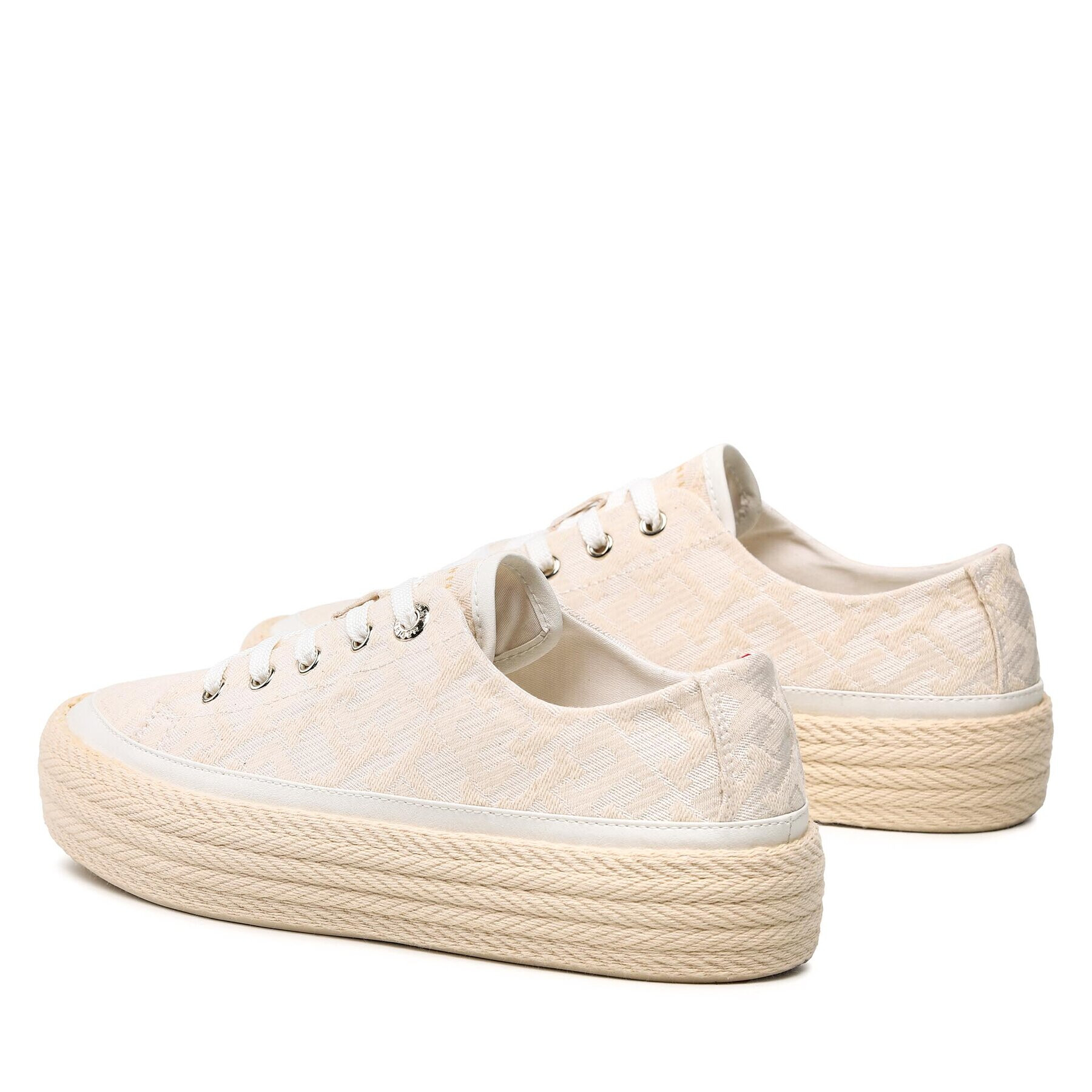 Tommy Hilfiger Poltopánky Vulc Rope Monogram White Denim FW0FW07254 Béžová - Pepit.sk