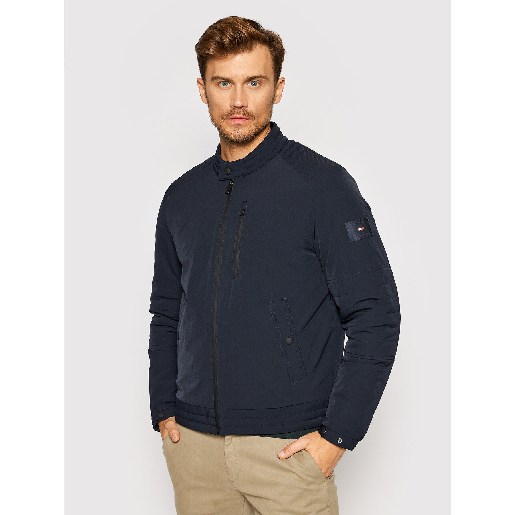 Tommy Hilfiger Prechodná bunda Cafe Racer MW0MW18765 Tmavomodrá Regular Fit - Pepit.sk