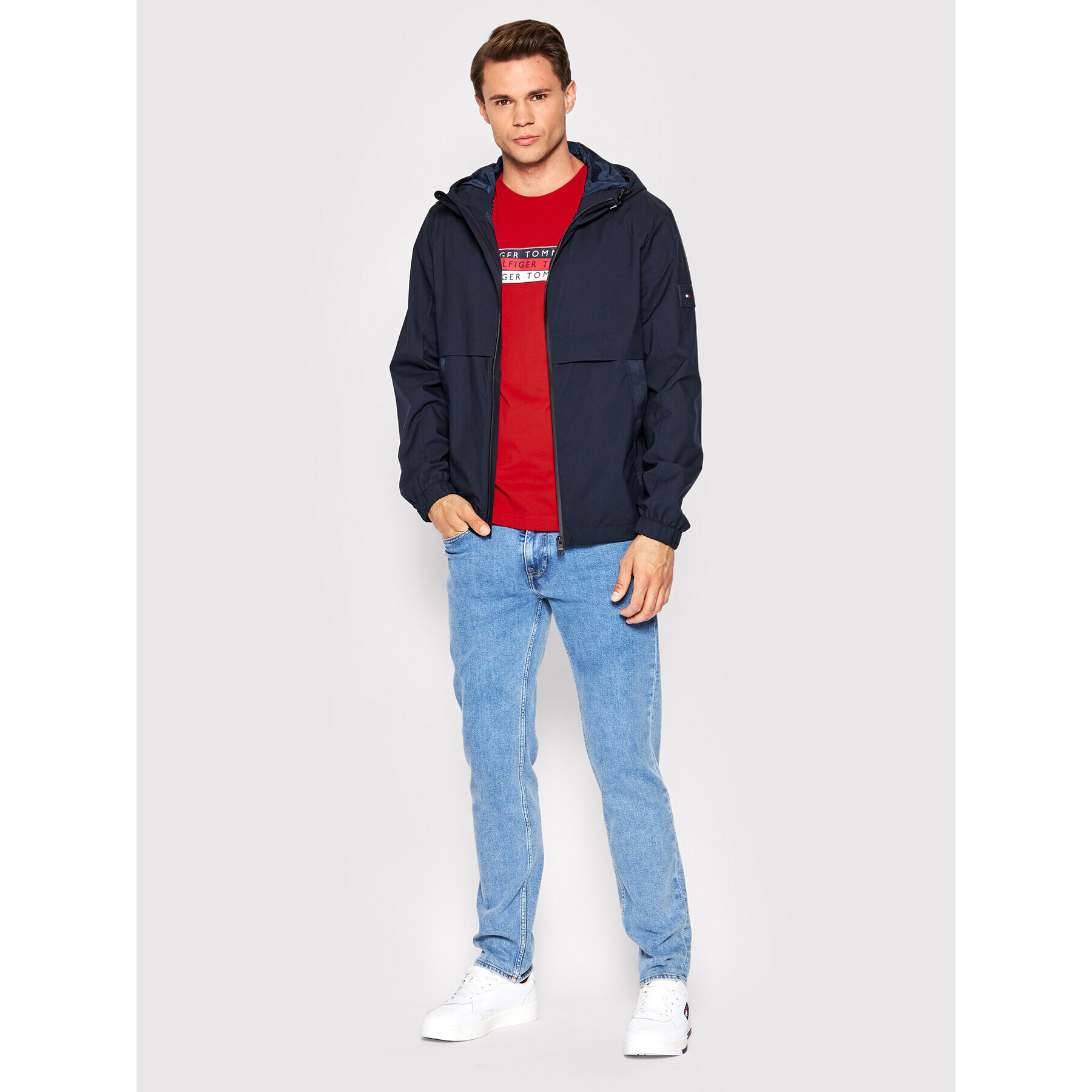 Tommy Hilfiger Prechodná bunda Ripstop MW0MW25241 Tmavomodrá Regular Fit - Pepit.sk