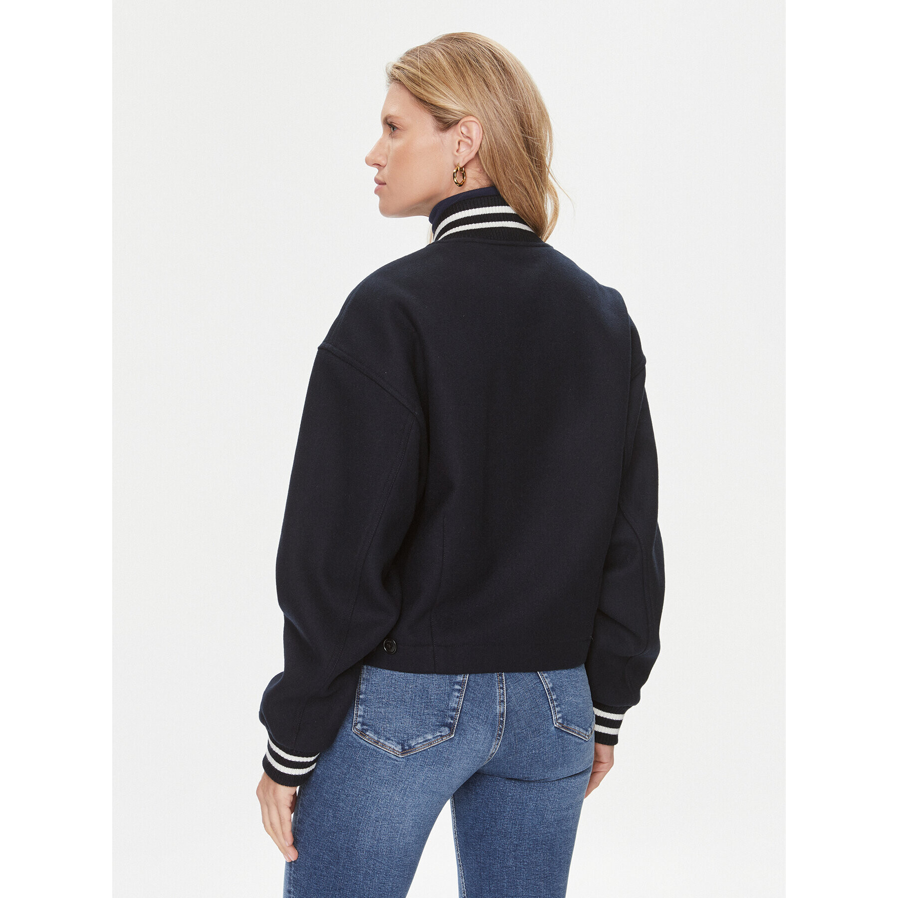 Tommy Hilfiger Prechodná bunda Varsity WW0WW40251 Tmavomodrá Relaxed Fit - Pepit.sk