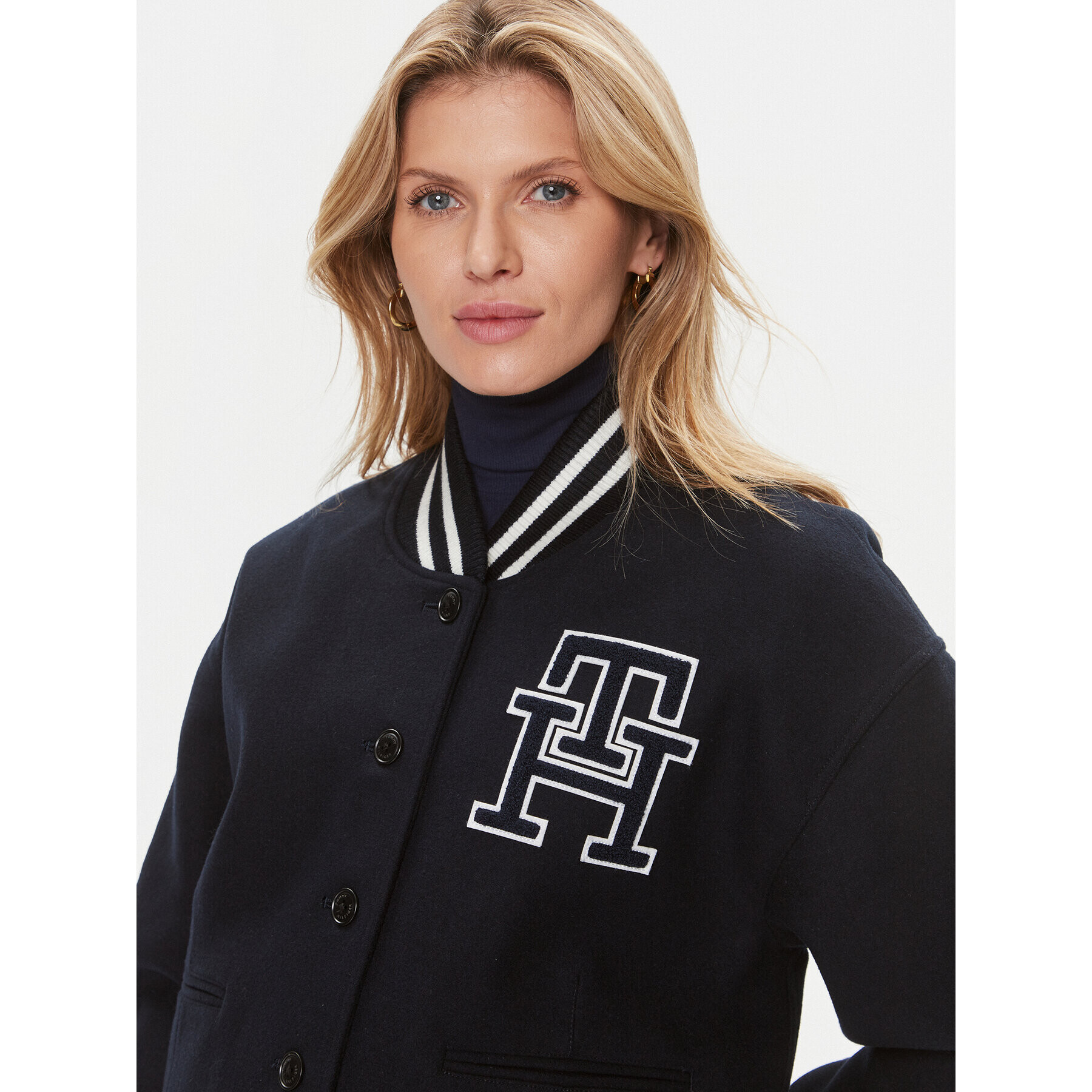 Tommy Hilfiger Prechodná bunda Varsity WW0WW40251 Tmavomodrá Relaxed Fit - Pepit.sk