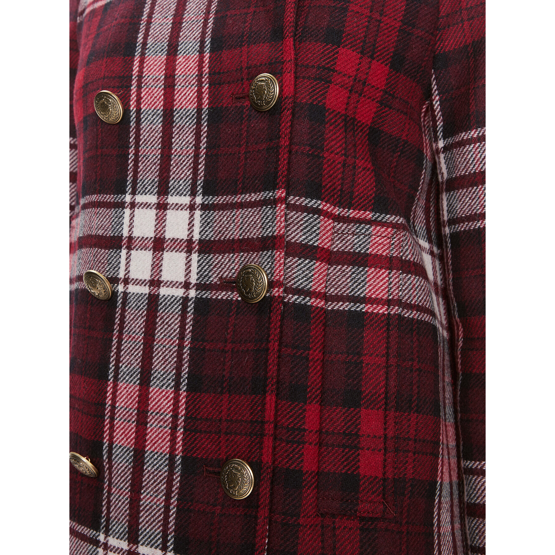 Tommy Hilfiger Prechodný kabát Tartan WW0WW40256 Červená Regular Fit - Pepit.sk