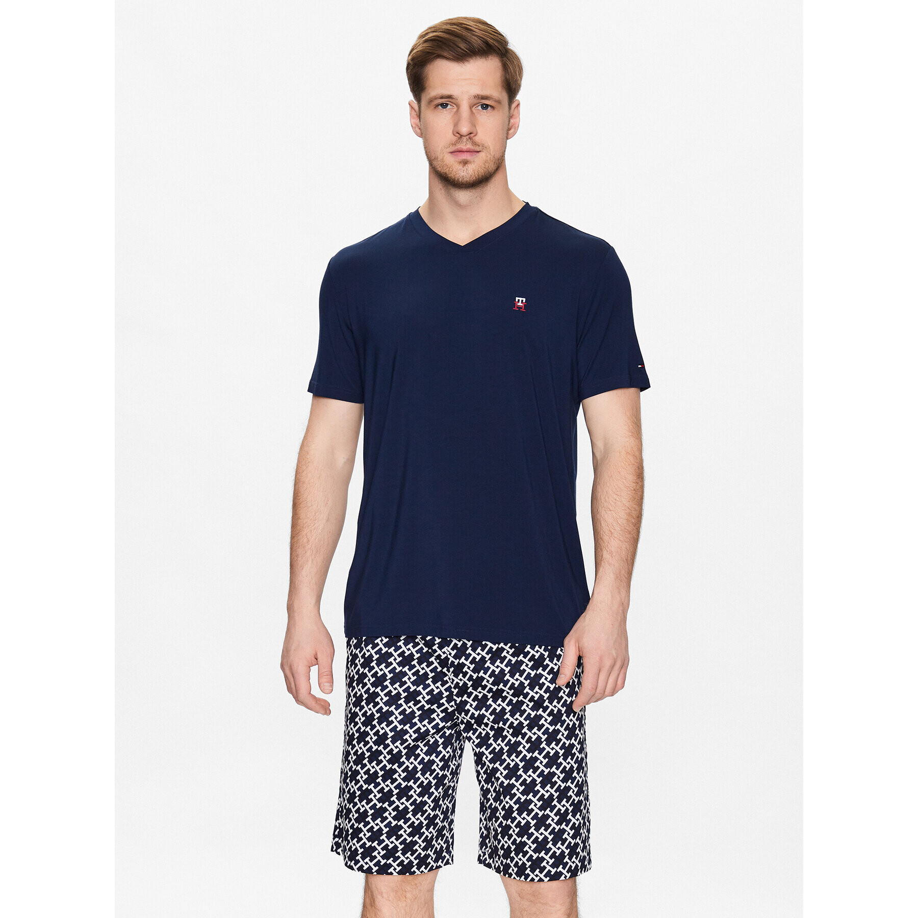 Tommy Hilfiger Pyžamo Print UM0UM02810 Tmavomodrá Regular Fit - Pepit.sk