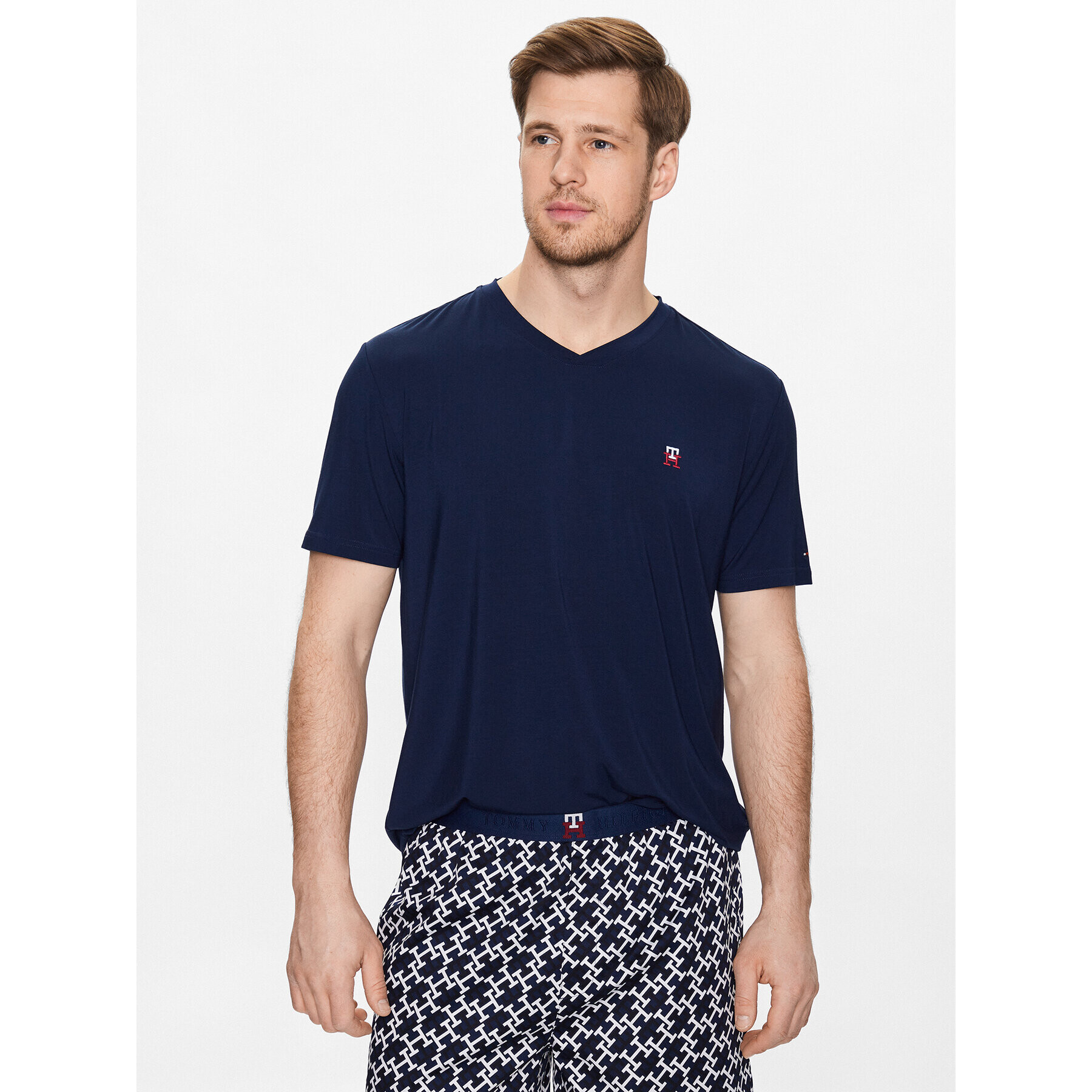 Tommy Hilfiger Pyžamo Print UM0UM02810 Tmavomodrá Regular Fit - Pepit.sk