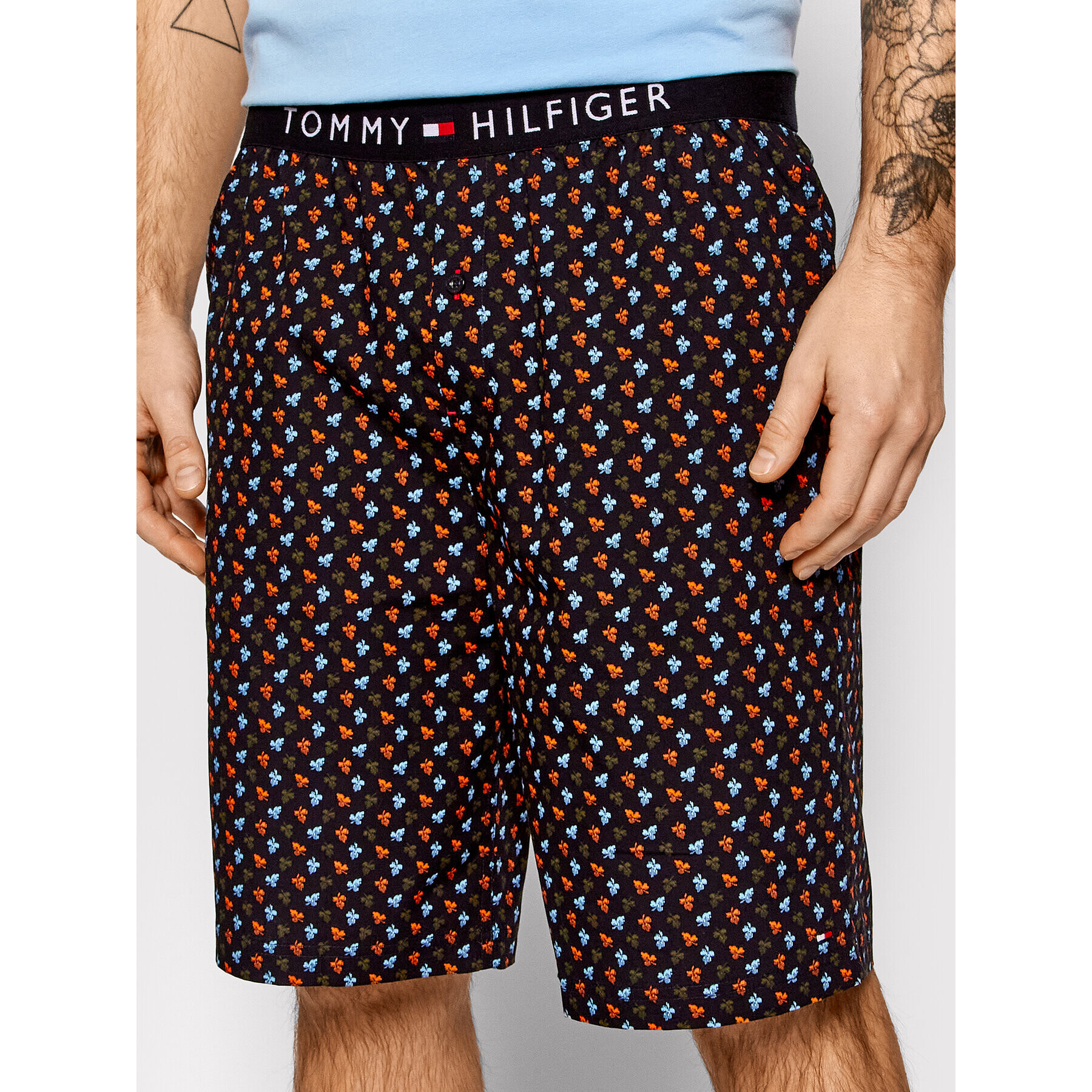 Tommy Hilfiger Pyžamo Short Woven UM0UM01964 Modrá Regular Fit - Pepit.sk