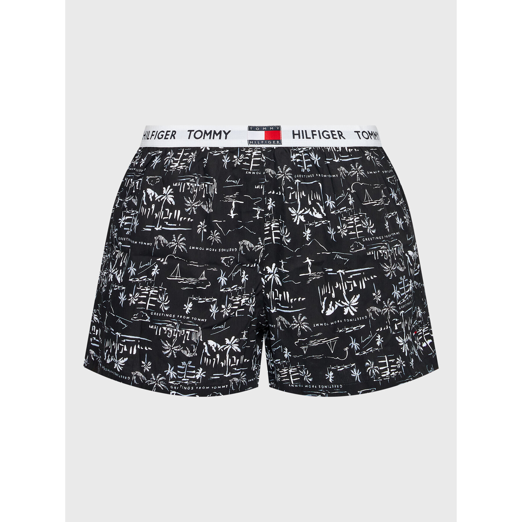 Tommy Hilfiger Pyžamové šortky Woven UW0UW02986 Čierna Regular Fit - Pepit.sk