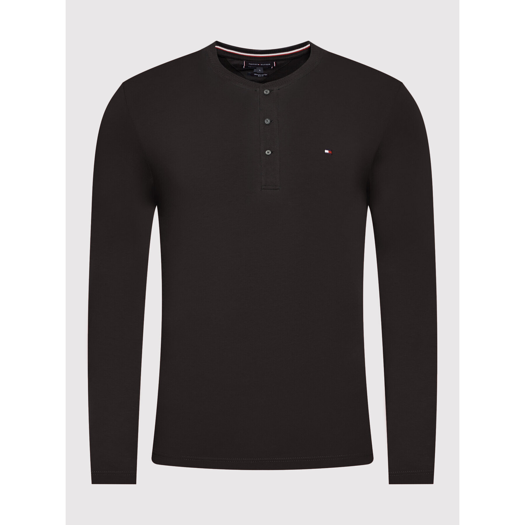 Tommy Hilfiger S dlhými rukávmi Classics Henley MW0MW20159 Čierna Regular Fit - Pepit.sk