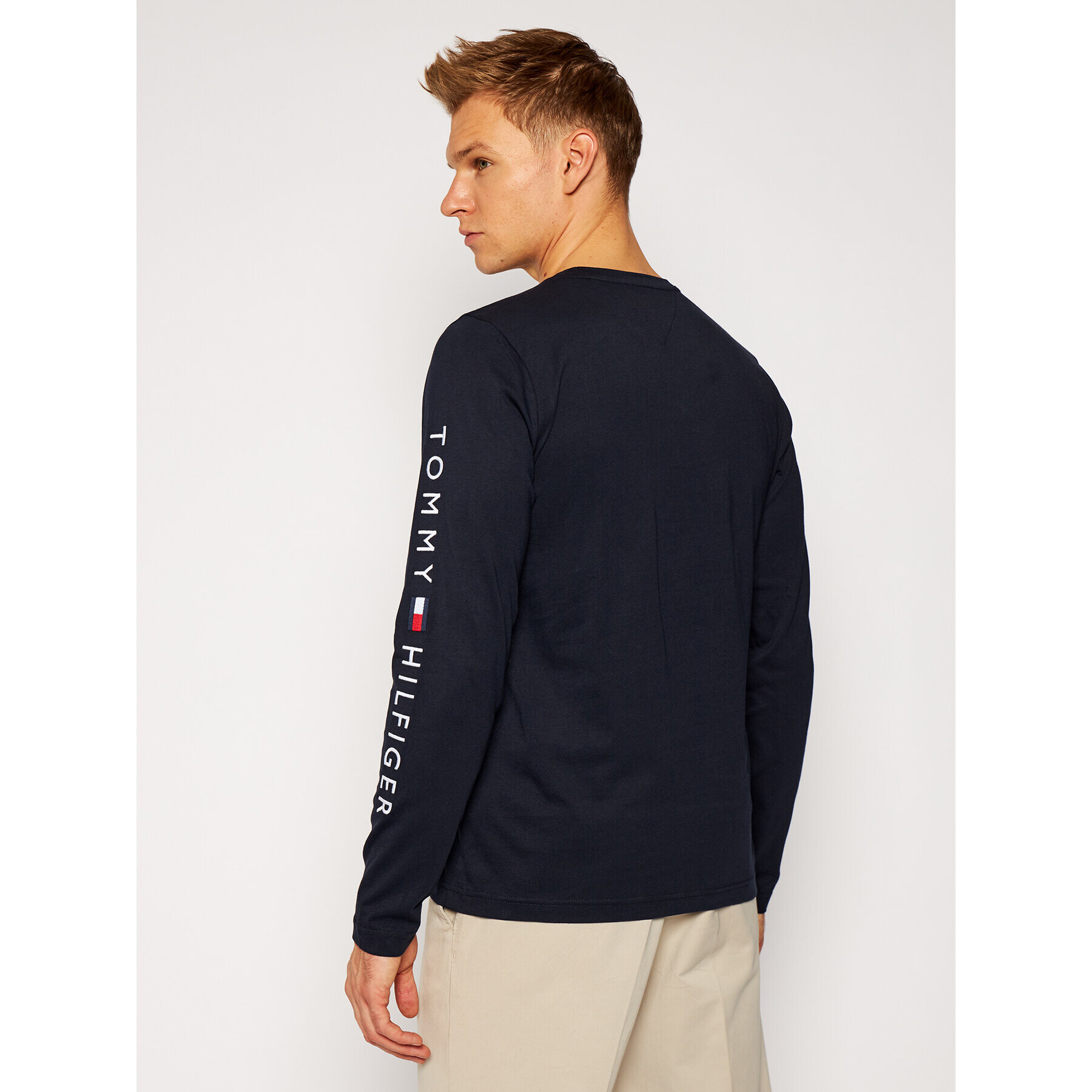 Tommy Hilfiger S dlhými rukávmi Logo MW0MW09096 Tmavomodrá Regular Fit - Pepit.sk