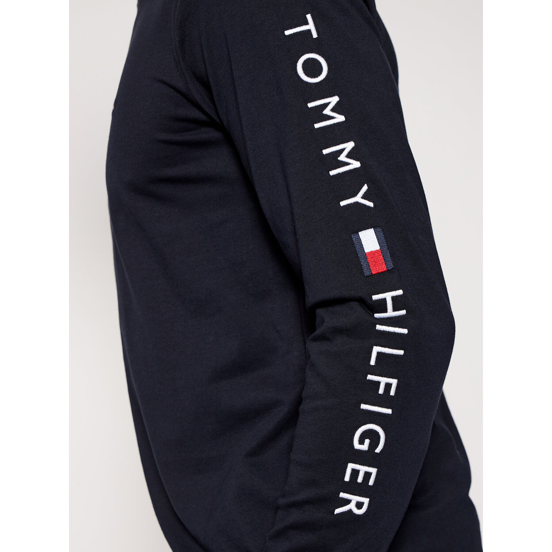 Tommy Hilfiger S dlhými rukávmi Logo MW0MW09096 Tmavomodrá Regular Fit - Pepit.sk