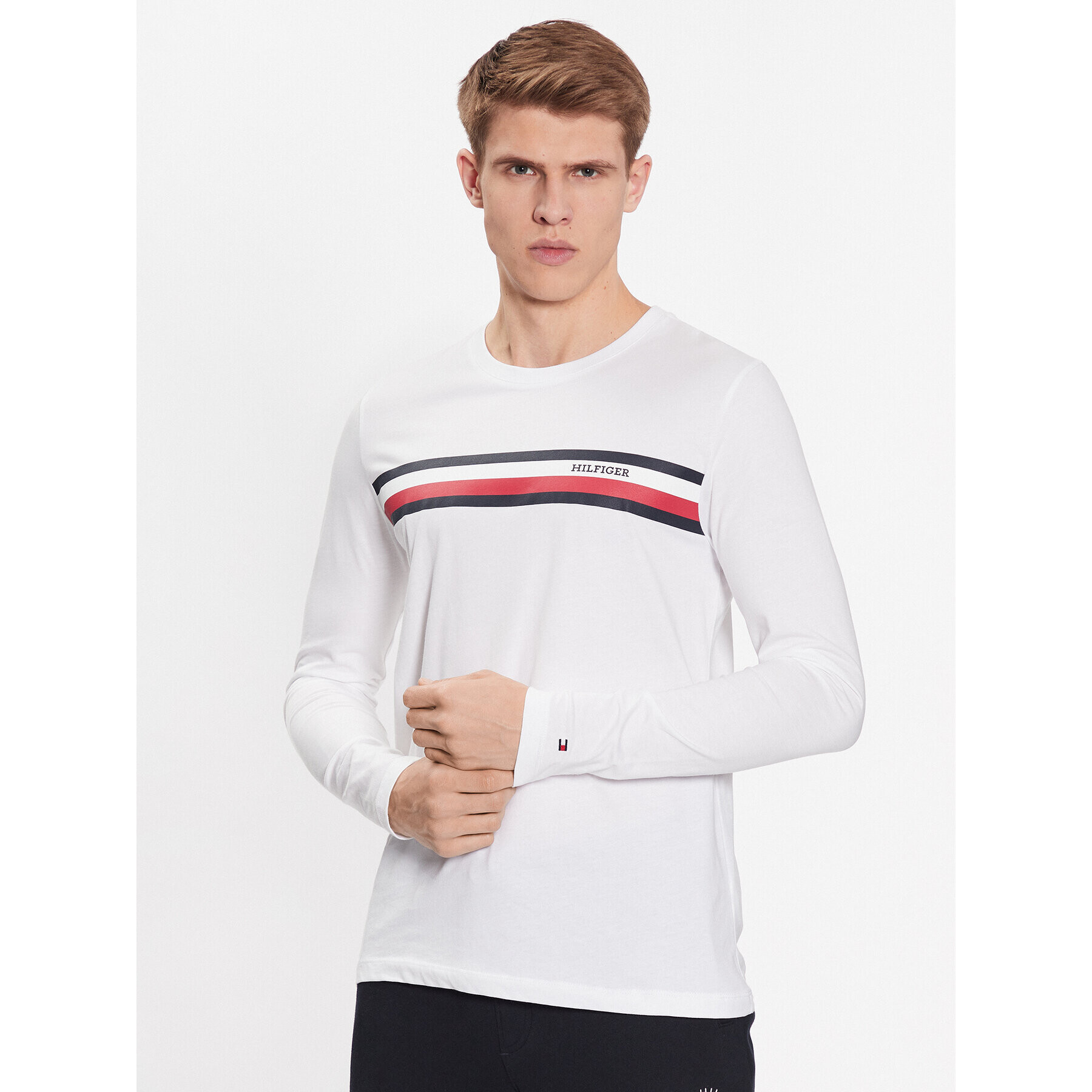 Tommy Hilfiger S dlhými rukávmi MW0MW32366 Biela Slim Fit - Pepit.sk