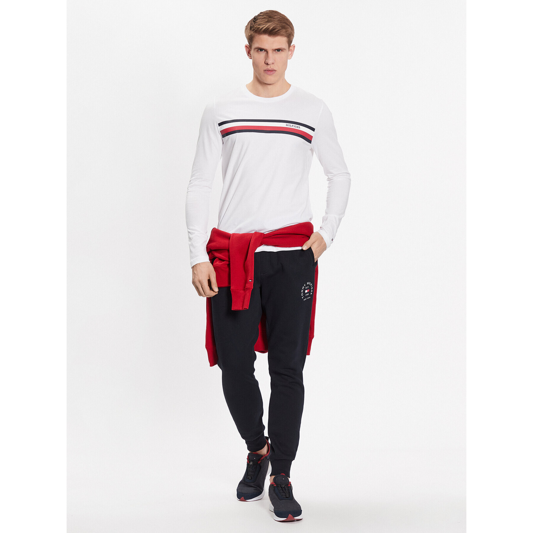 Tommy Hilfiger S dlhými rukávmi MW0MW32366 Biela Slim Fit - Pepit.sk