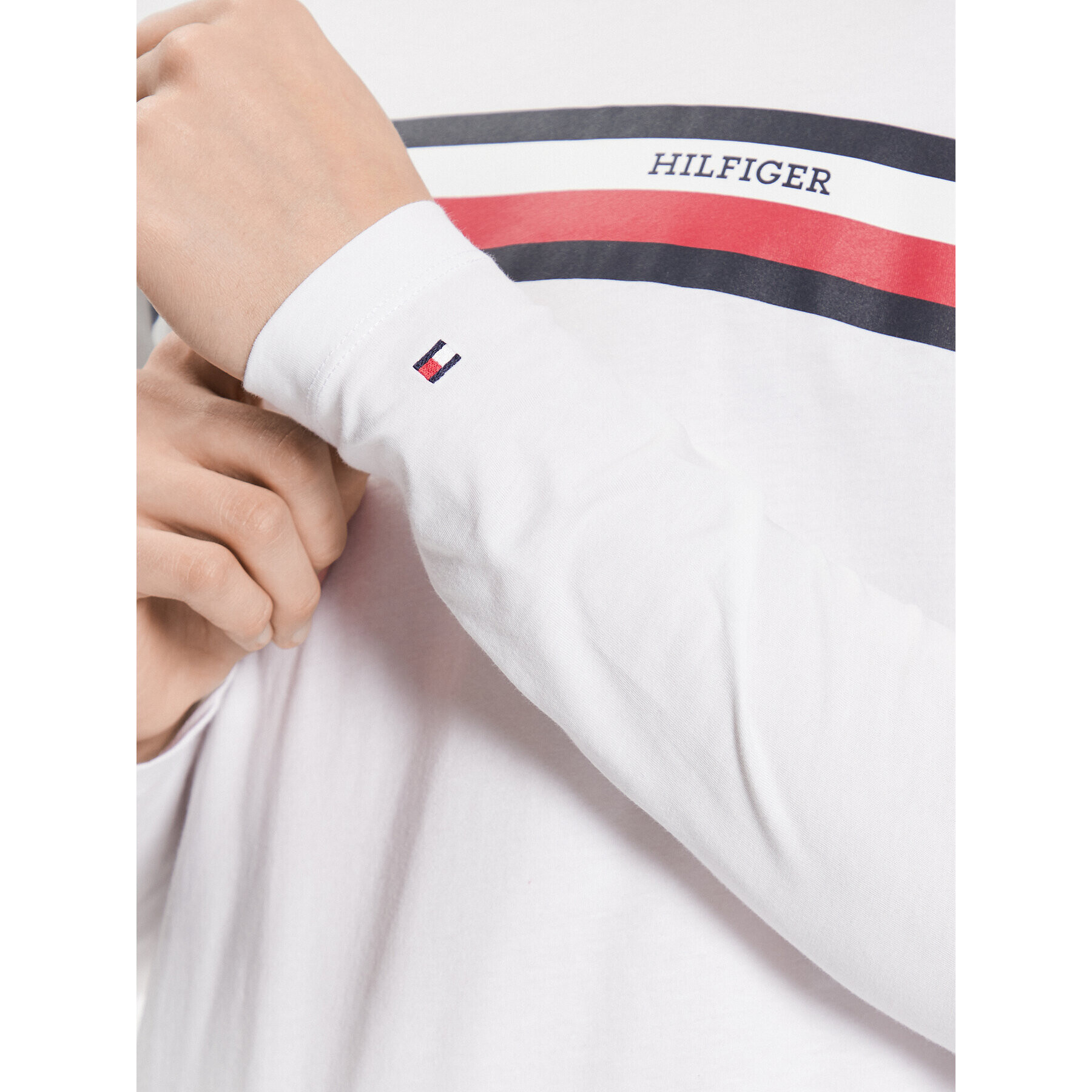 Tommy Hilfiger S dlhými rukávmi MW0MW32366 Biela Slim Fit - Pepit.sk