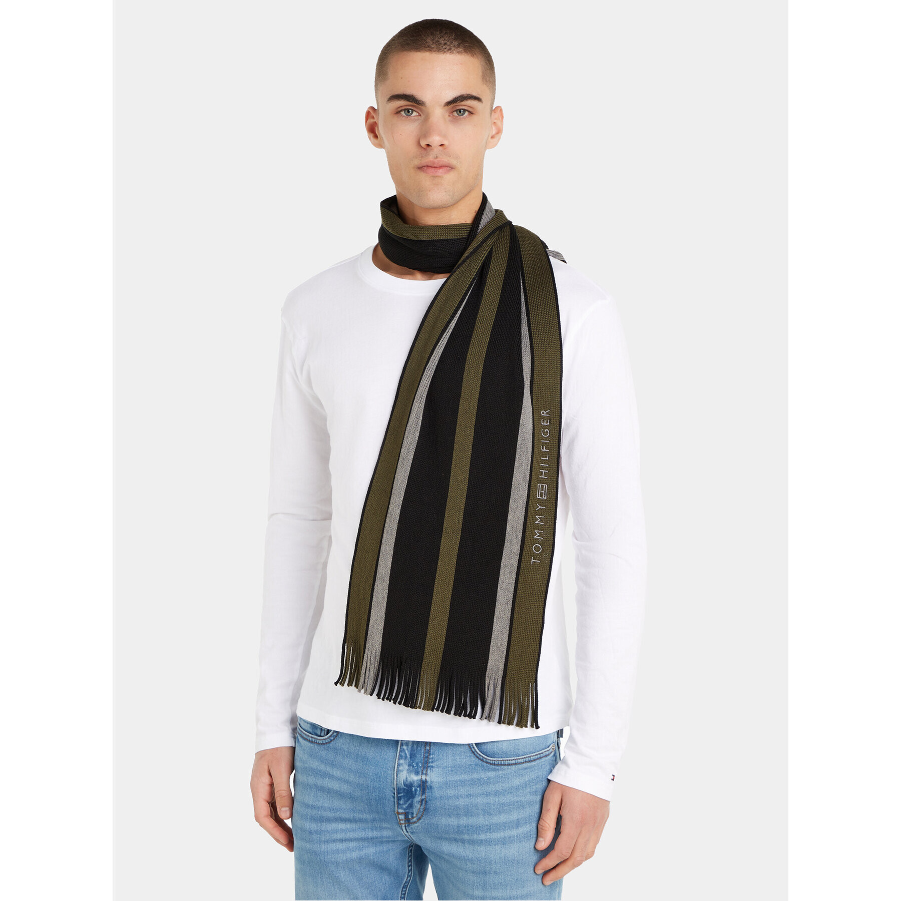 Tommy Hilfiger Šál Corporate Raschelle Scarf AM0AM11493 Čierna - Pepit.sk