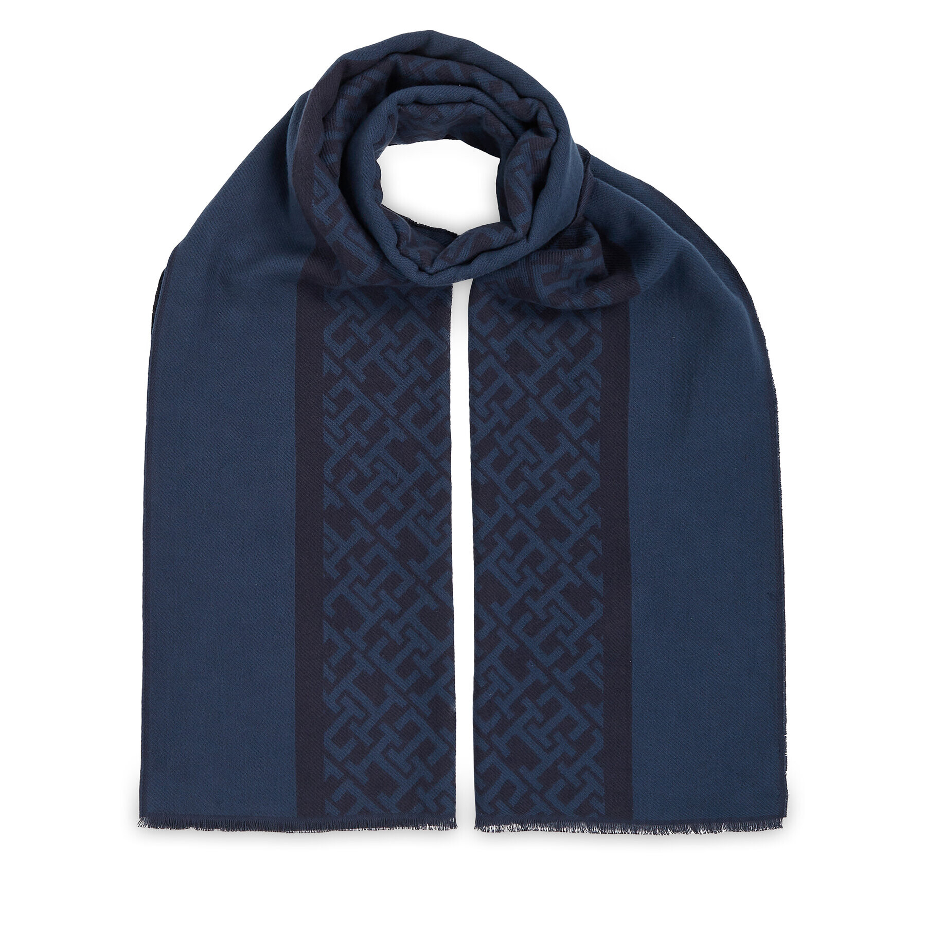 Tommy Hilfiger Šál Monogram Brushed Scarf AW0AW15341 Tmavomodrá - Pepit.sk