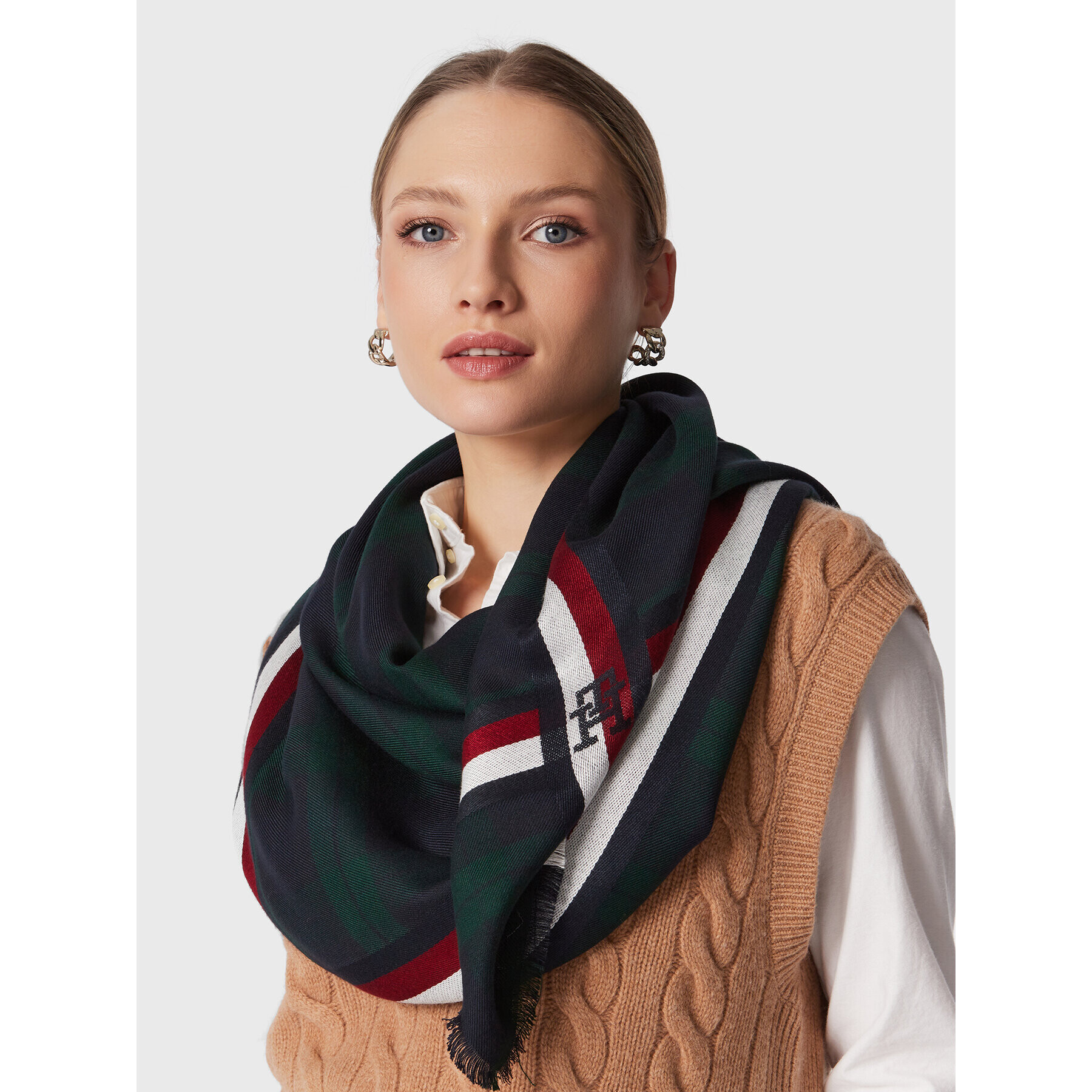 Tommy Hilfiger Šál/Šatka East Coast AW0AW14162 Zelená - Pepit.sk