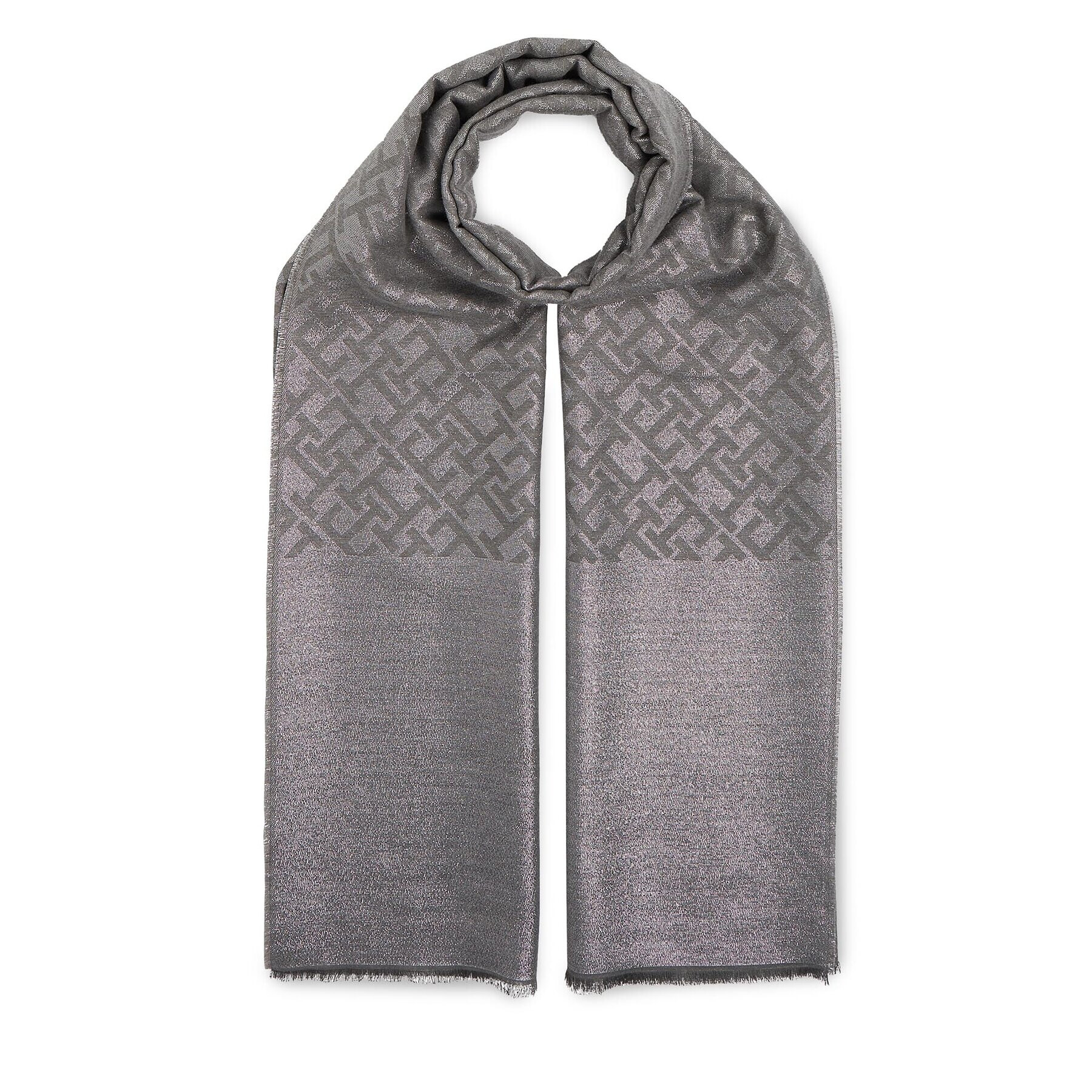 Tommy Hilfiger Šál Th Evening Monogram Scarf Silver AW0AW15333 Sivá - Pepit.sk