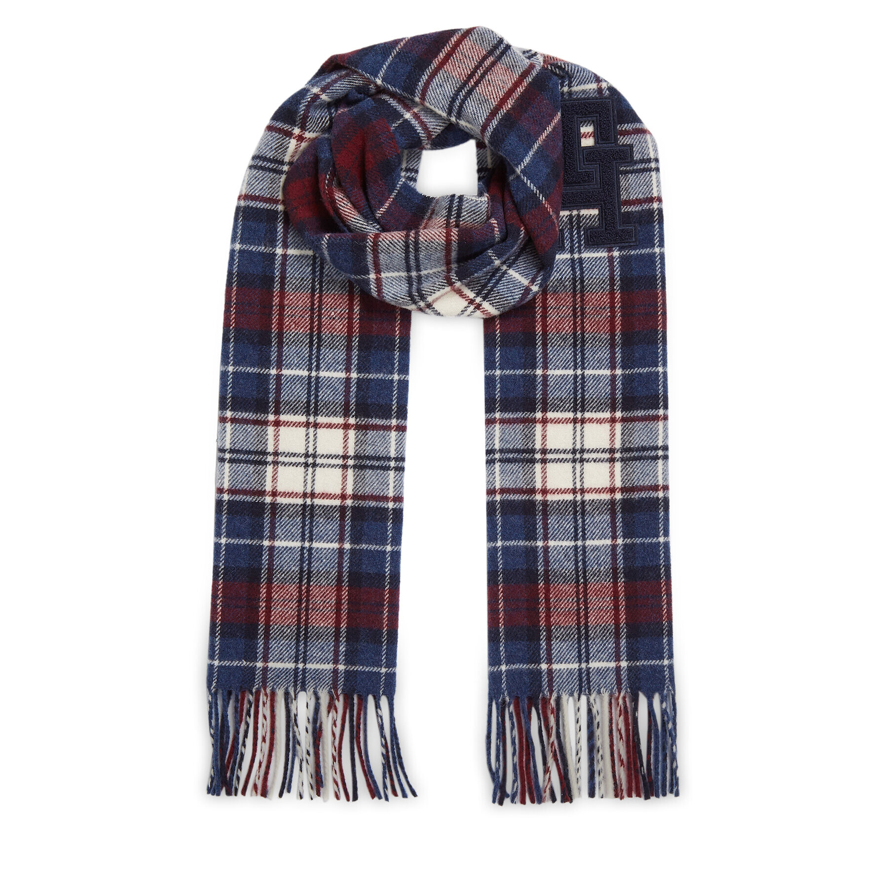 Tommy Hilfiger Šál Th Monogram Tartan Scarf AM0AM11984 Modrá - Pepit.sk