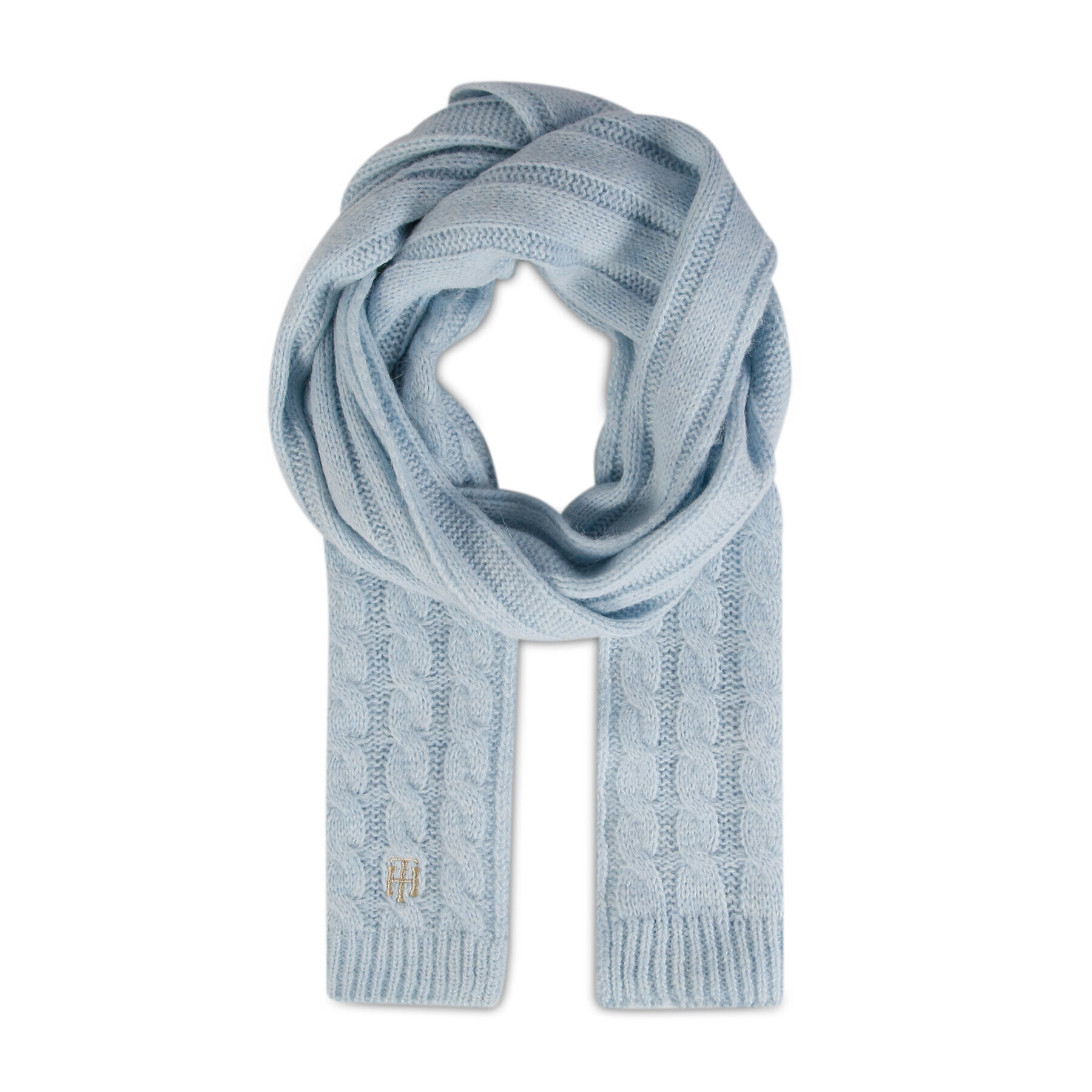 Tommy Hilfiger Šál Th Timeless Scarf Cable AW0AW14011 Modrá - Pepit.sk