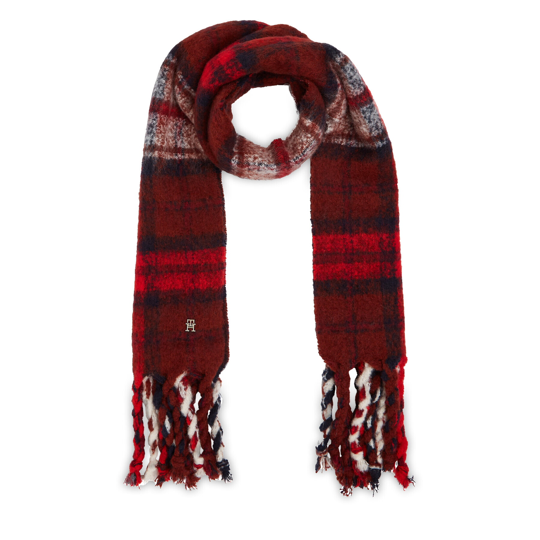 Tommy Hilfiger Šál Tommy Check Scarf AW0AW15337 Tmavomodrá - Pepit.sk