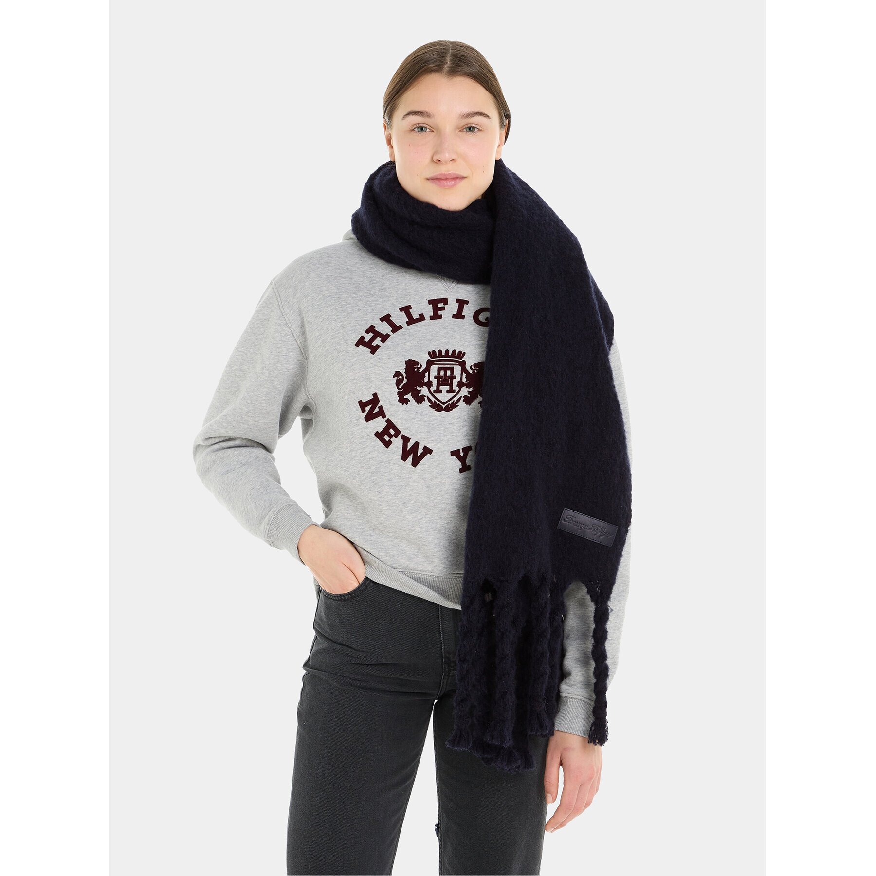 Tommy Hilfiger Šál Tommy Twist Scarf AW0AW15530 Tmavomodrá - Pepit.sk