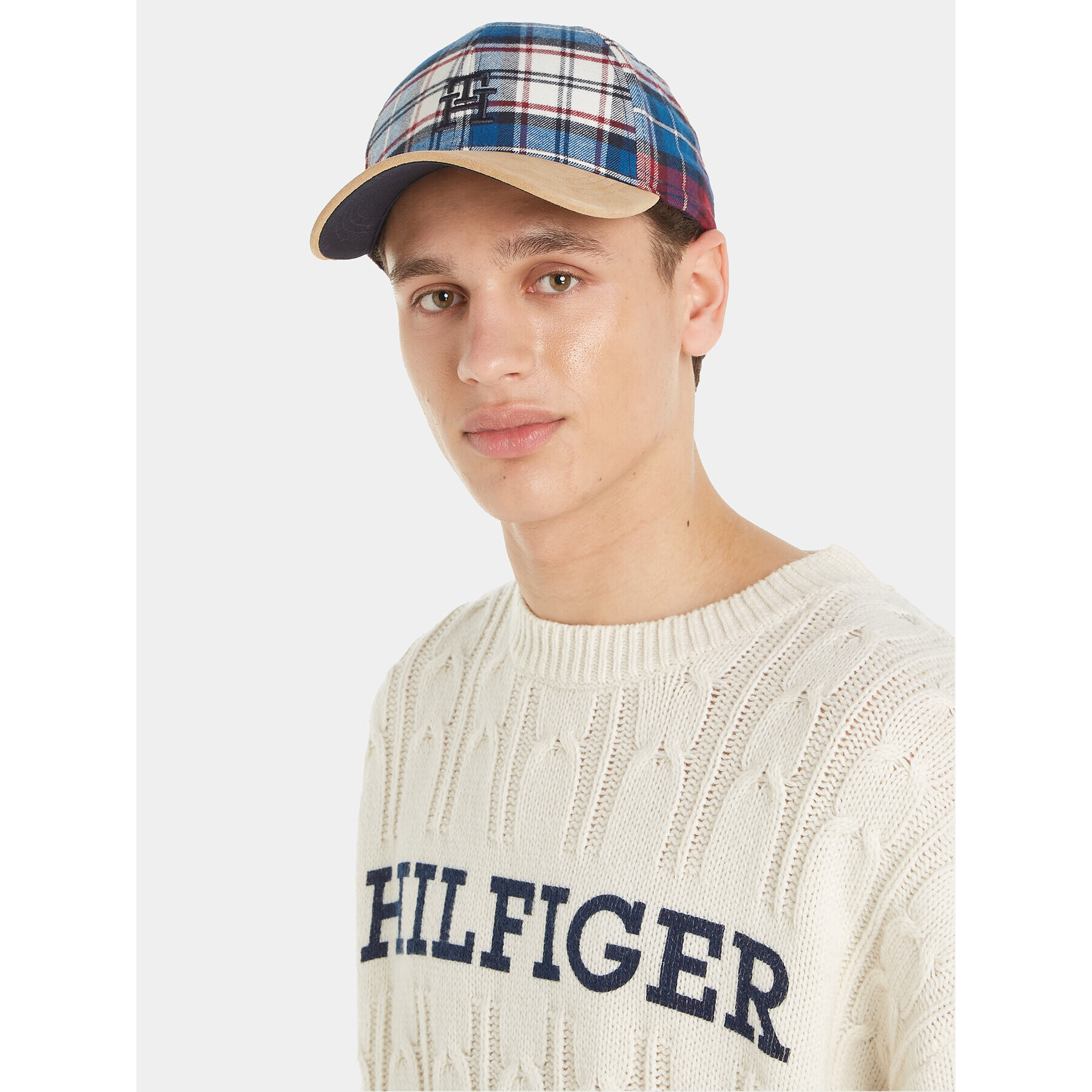 Tommy Hilfiger Šiltovka Th Monogram Tartan Cap AM0AM11991 Modrá - Pepit.sk