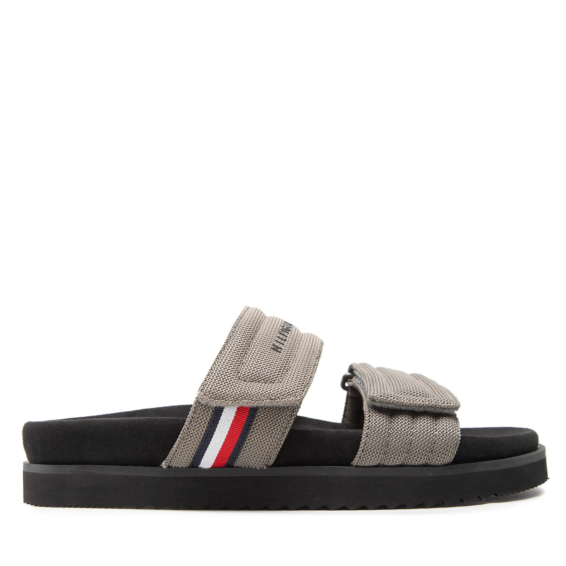 Tommy Hilfiger Šľapky Cleated Strappy Hilfiger Sandal FM0FM04147 Sivá - Pepit.sk