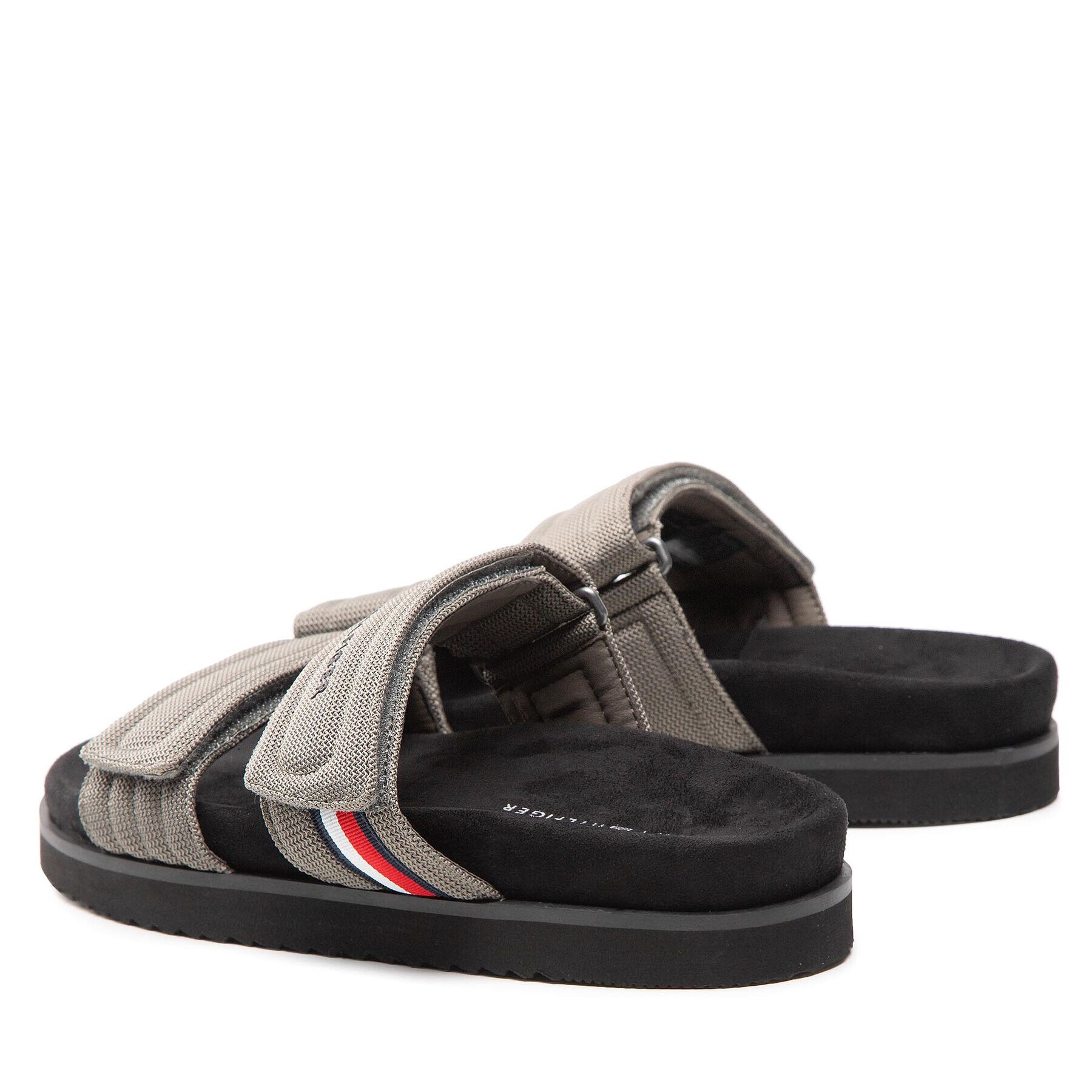 Tommy Hilfiger Šľapky Cleated Strappy Hilfiger Sandal FM0FM04147 Sivá - Pepit.sk