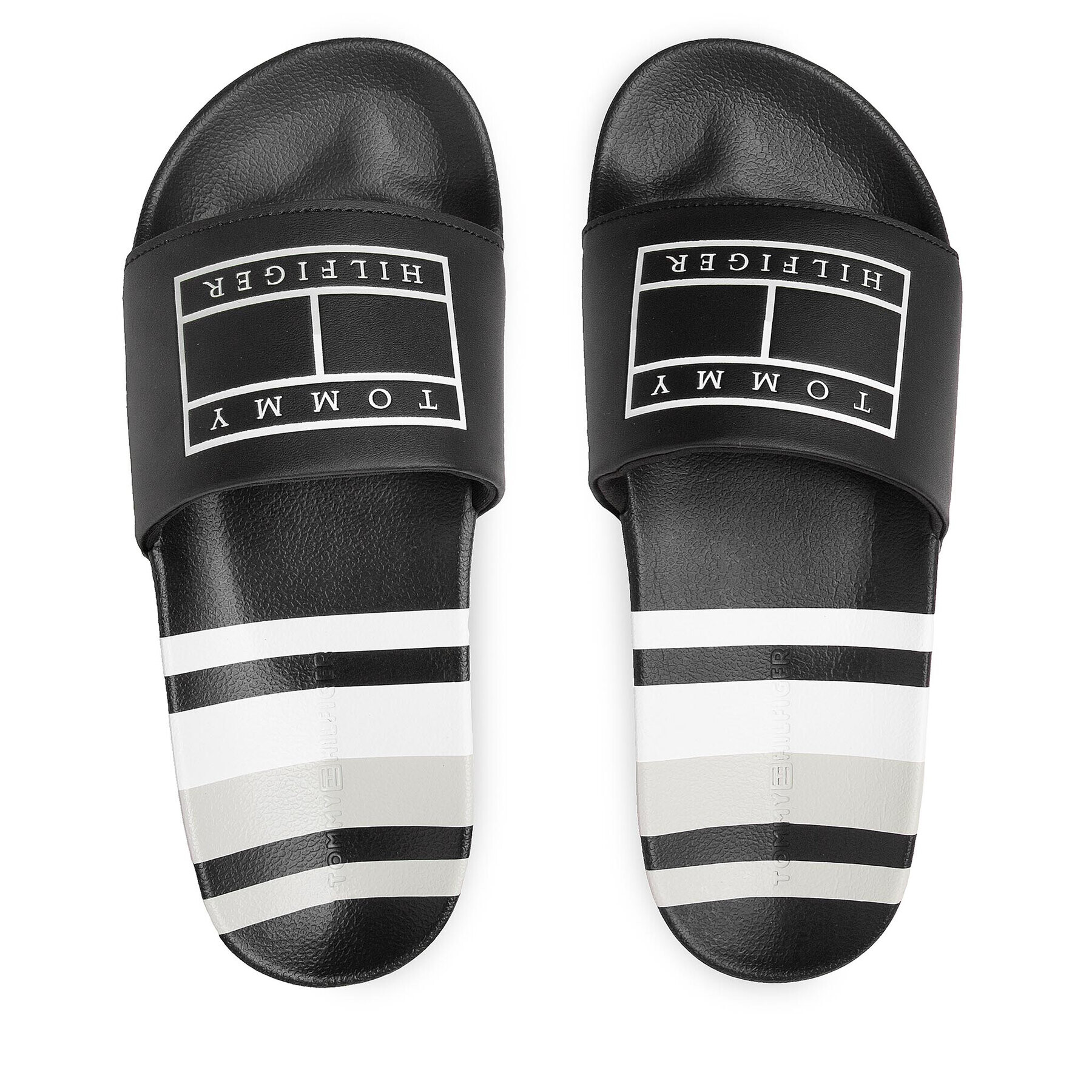 Tommy Hilfiger Šľapky Strips Hilfiger Pool Slide FM0FM04061 Čierna - Pepit.sk