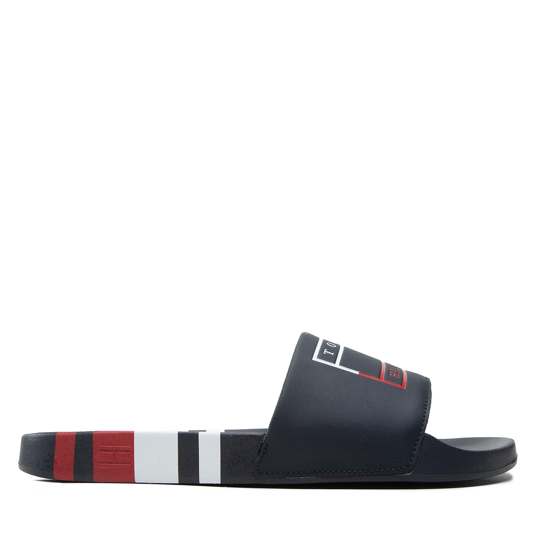 Tommy Hilfiger Šľapky Strips Hilfiger Pool Slide FM0FM04061 Tmavomodrá - Pepit.sk