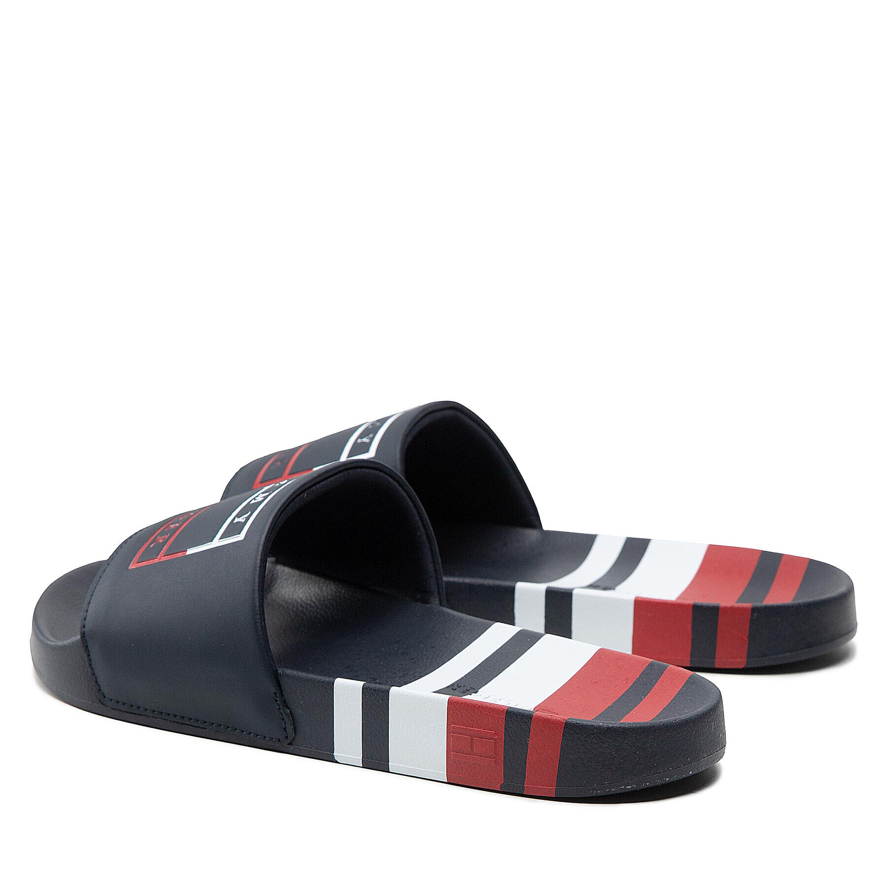 Tommy Hilfiger Šľapky Strips Hilfiger Pool Slide FM0FM04061 Tmavomodrá - Pepit.sk