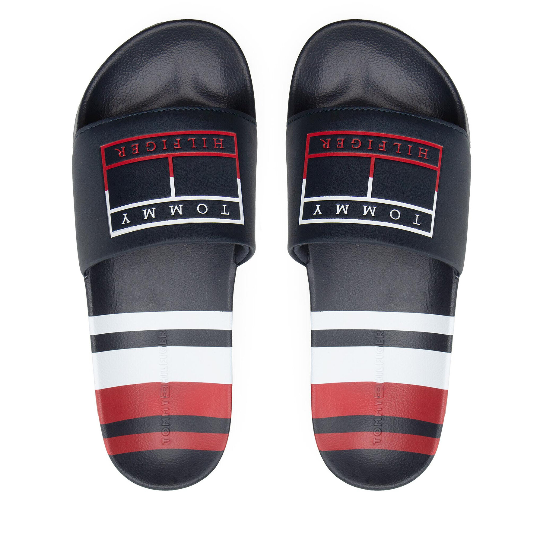 Tommy Hilfiger Šľapky Strips Hilfiger Pool Slide FM0FM04061 Tmavomodrá - Pepit.sk