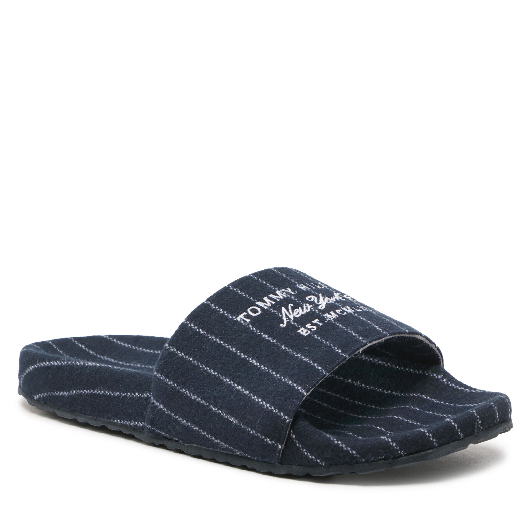 Tommy Hilfiger Šľapky Warm Felt Hilfiger Pool Slide FM0FM04225 Tmavomodrá - Pepit.sk