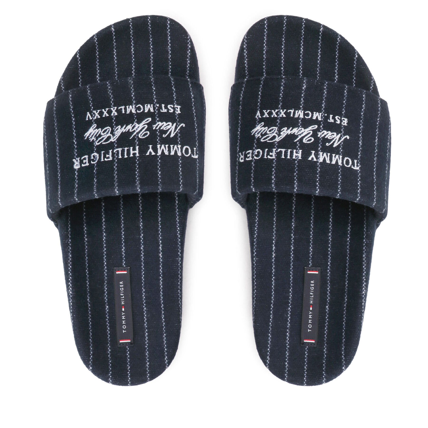 Tommy Hilfiger Šľapky Warm Felt Hilfiger Pool Slide FM0FM04225 Tmavomodrá - Pepit.sk