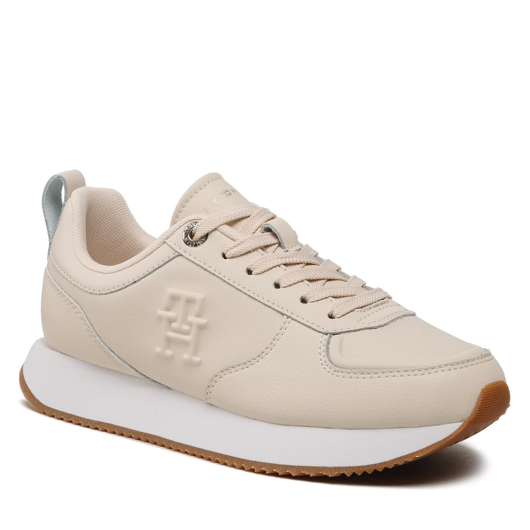 Tommy Hilfiger Sneakersy Casual Leather Runner FW0FW07285 Béžová - Pepit.sk