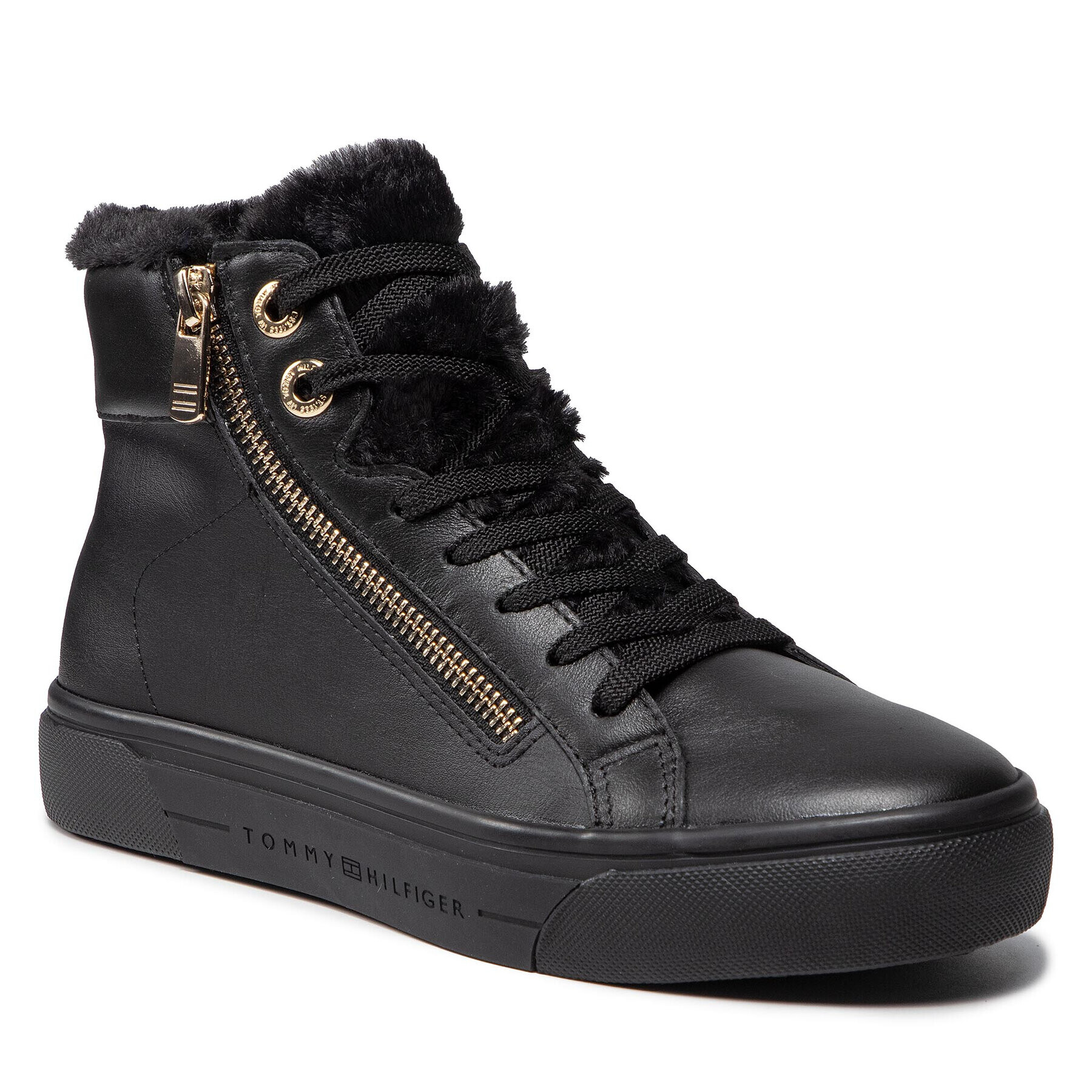 Tommy Hilfiger Sneakersy Casual Warmlined Th Mid Sneaker FW0FW05226 Čierna - Pepit.sk