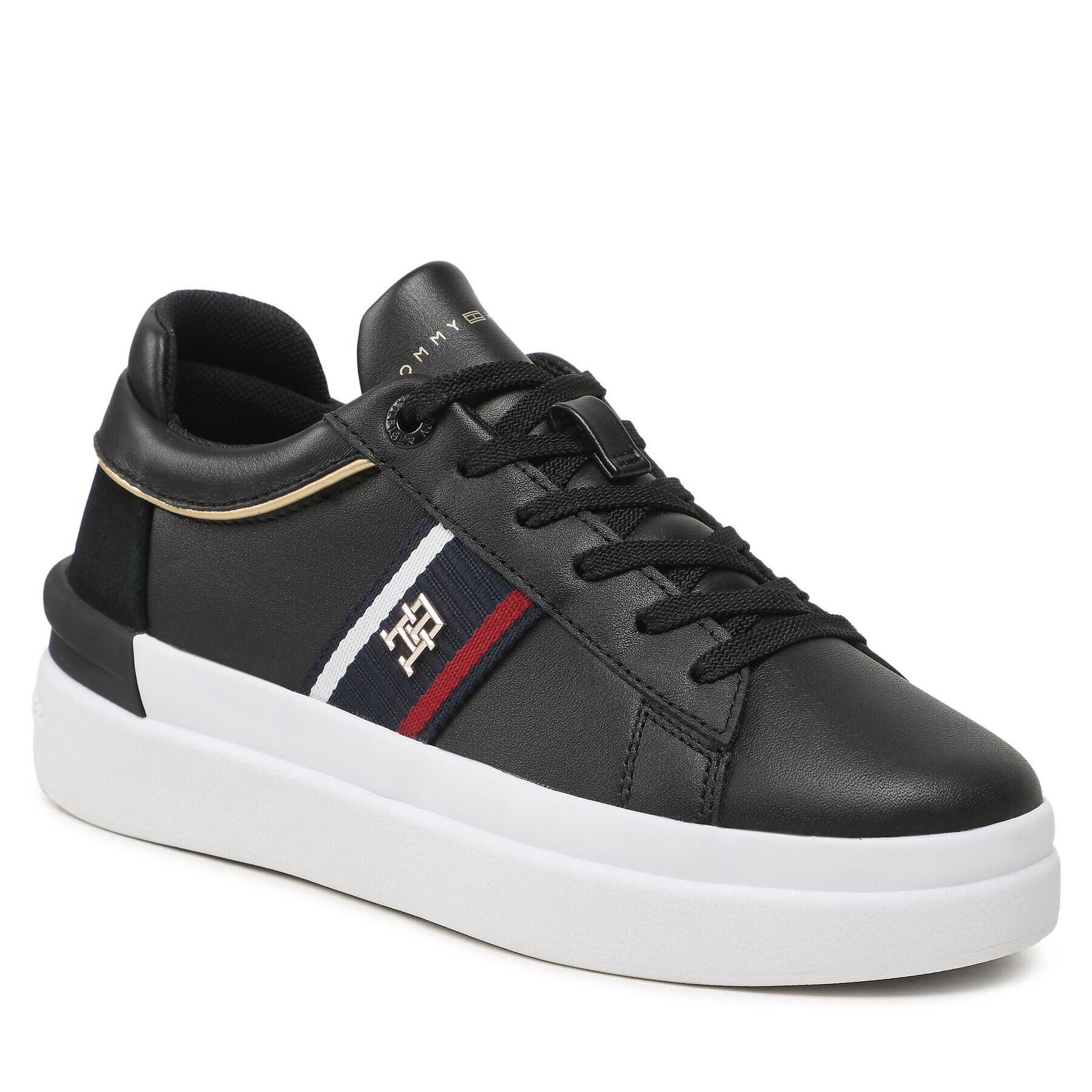 Tommy Hilfiger Sneakersy Corp Webbing Court Sneaker FW0FW07387 Čierna - Pepit.sk