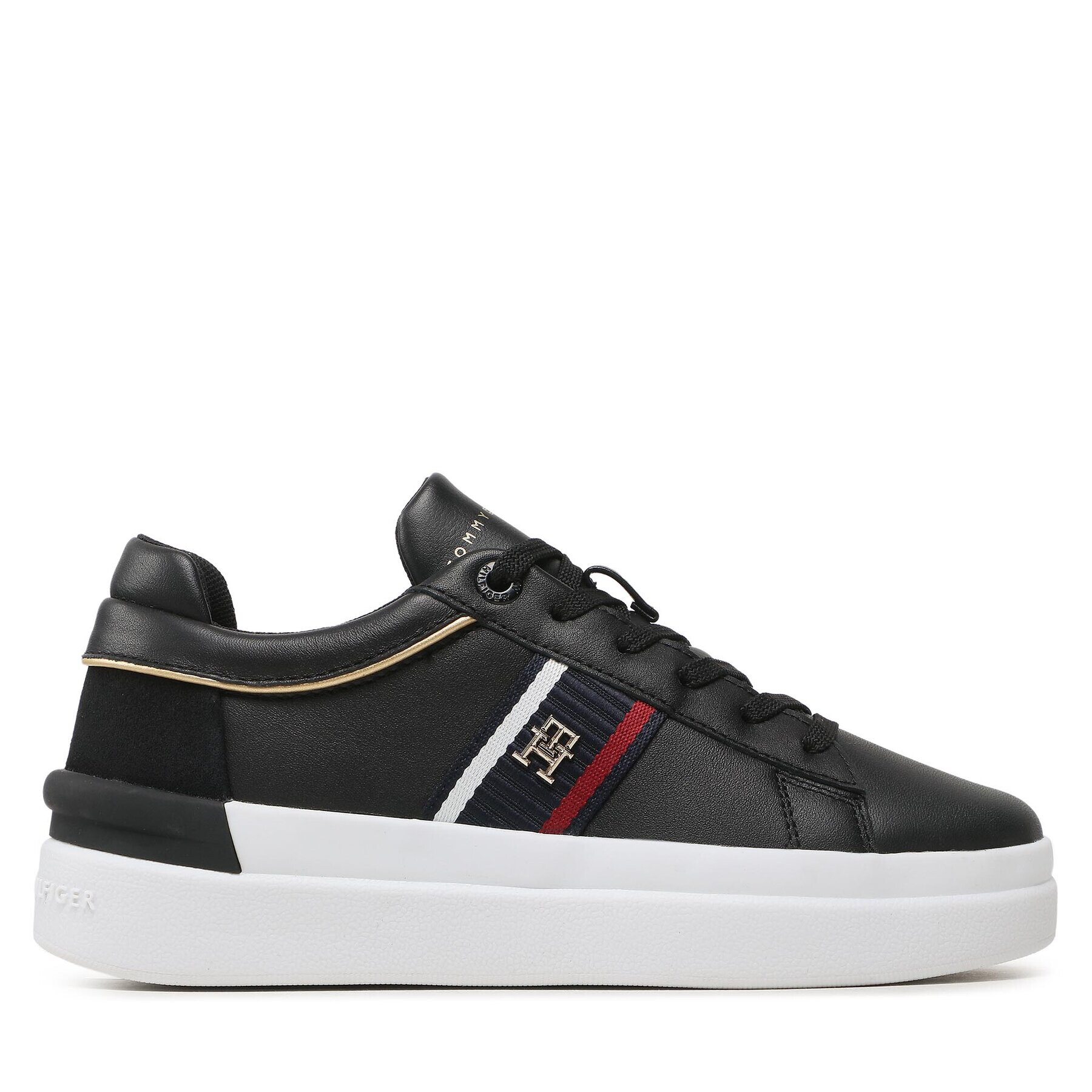 Tommy Hilfiger Sneakersy Corp Webbing Court Sneaker FW0FW07387 Čierna - Pepit.sk