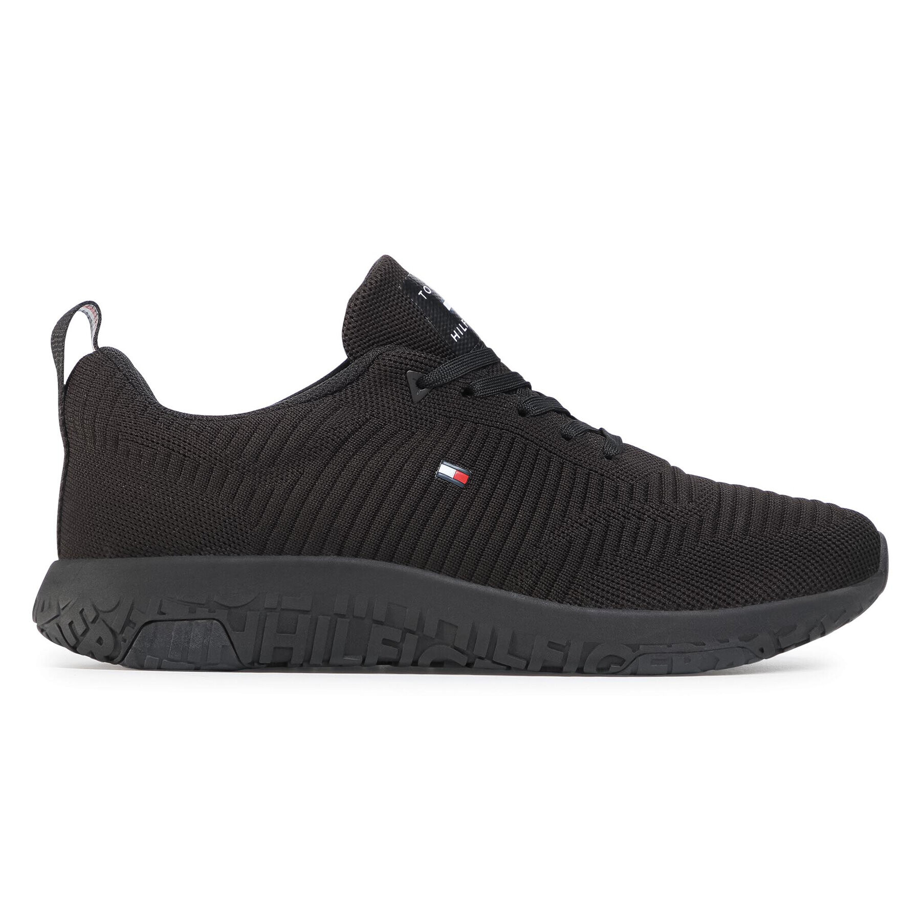 Tommy Hilfiger Sneakersy Corporate Knit Rib Runner FM0FM02838 Čierna - Pepit.sk