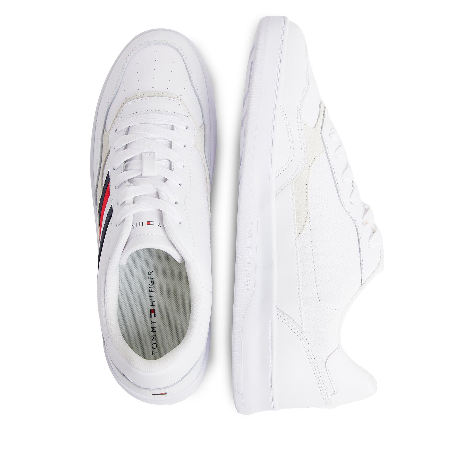 Tommy Hilfiger Sneakersy Court Cupsole Retro Lth Stripes FM0FM04828 Biela - Pepit.sk